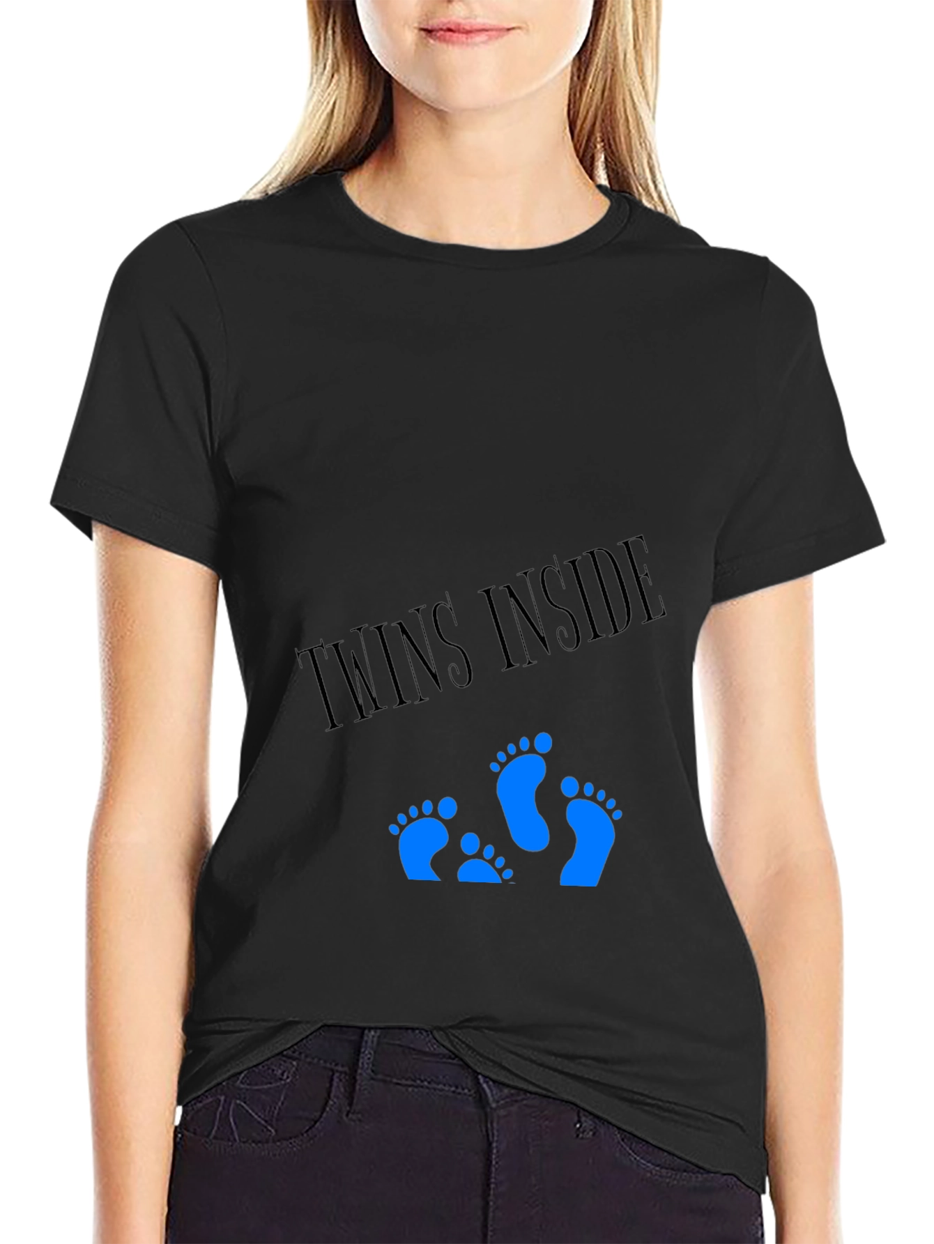 Black Twins Inside T-Shirt - Expecting Dad Tee view 2