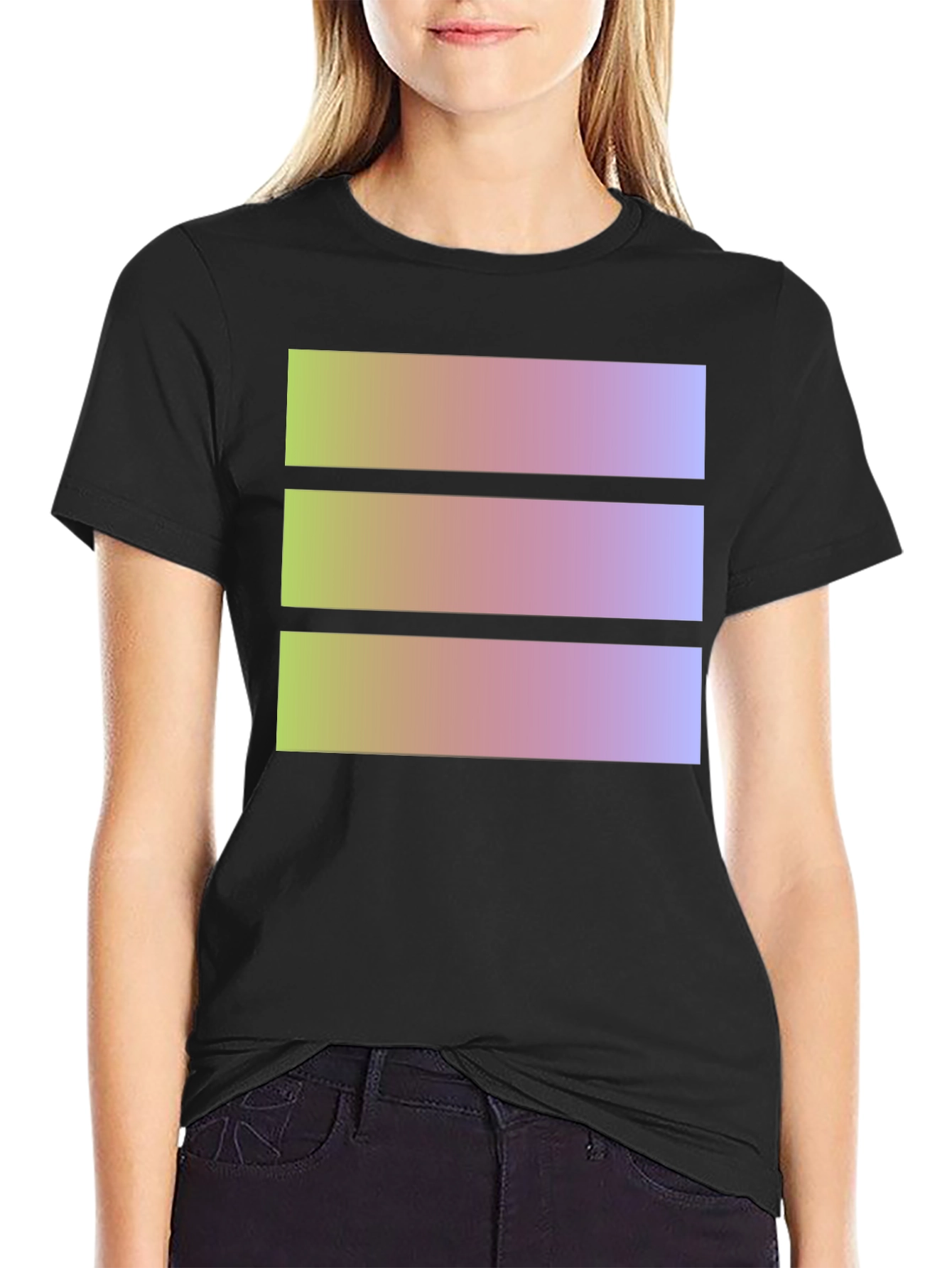 Black Geometric Gradient T-Shirt - Casual Style view 2