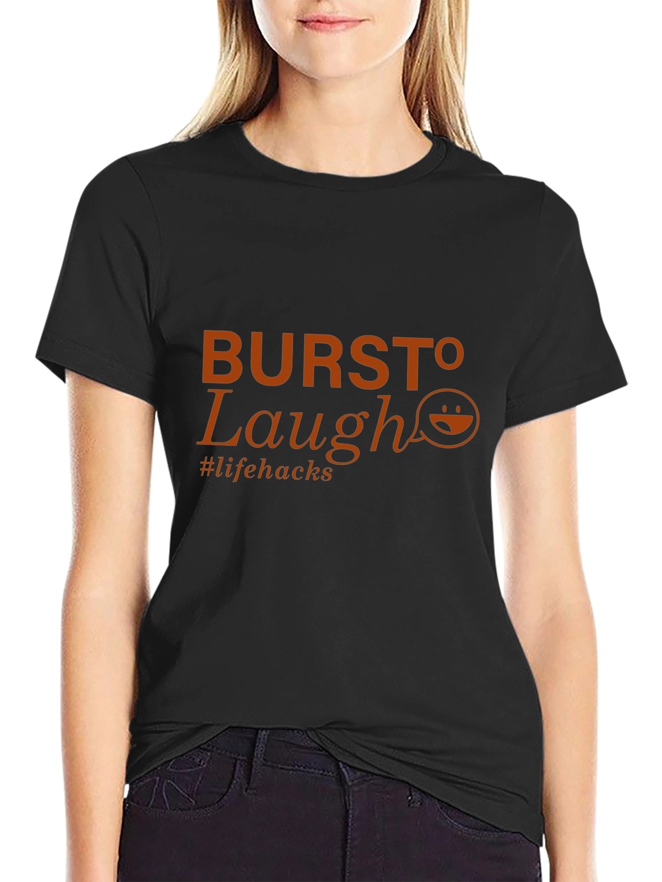 Black Burst To Laugh T-Shirt - Life Hacks Tee view 2