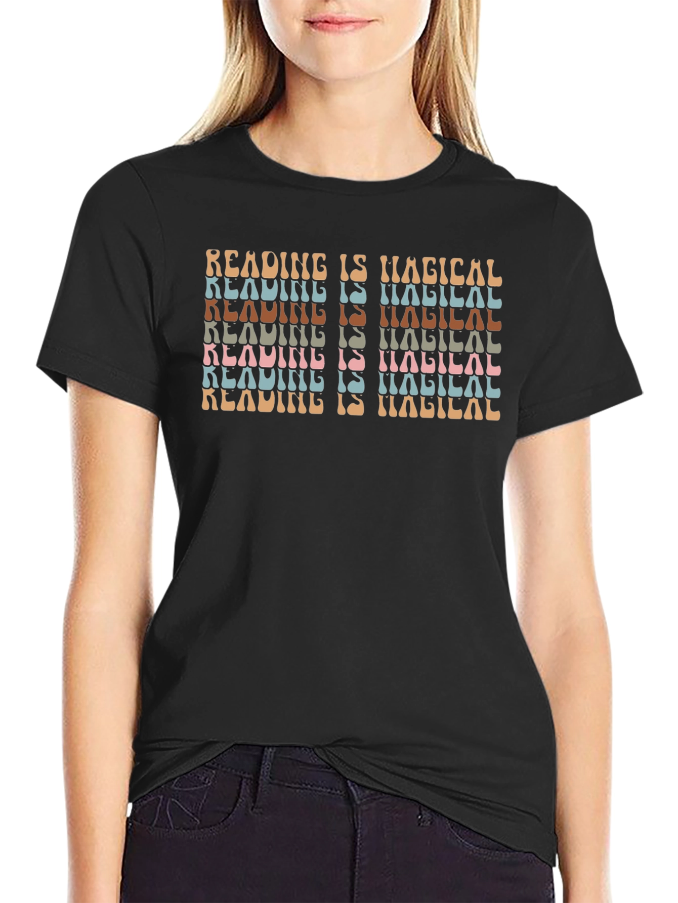 Black Reading is Magical T-Shirt view 2