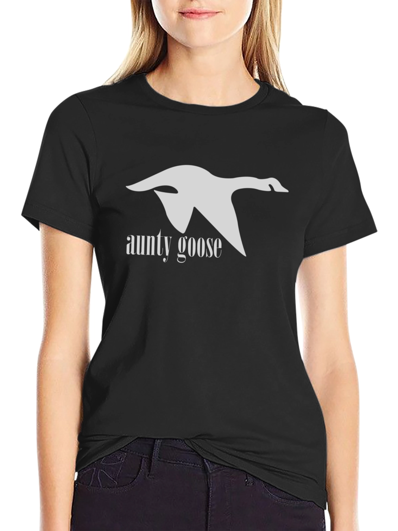 Black Aunty Goose Graphic T-Shirt - Black view 2