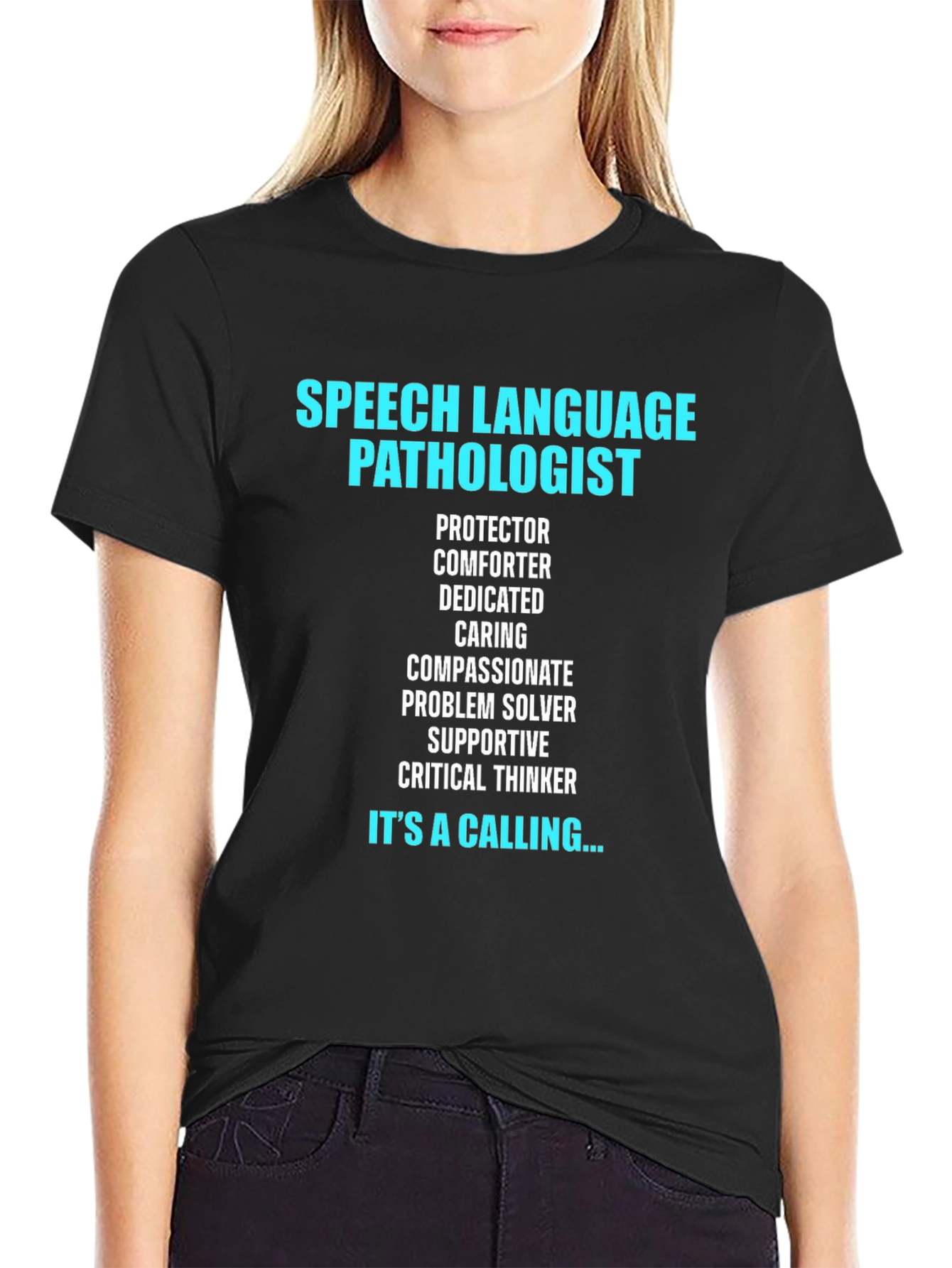 Black Speech Language Pathologist T-Shirt view 2