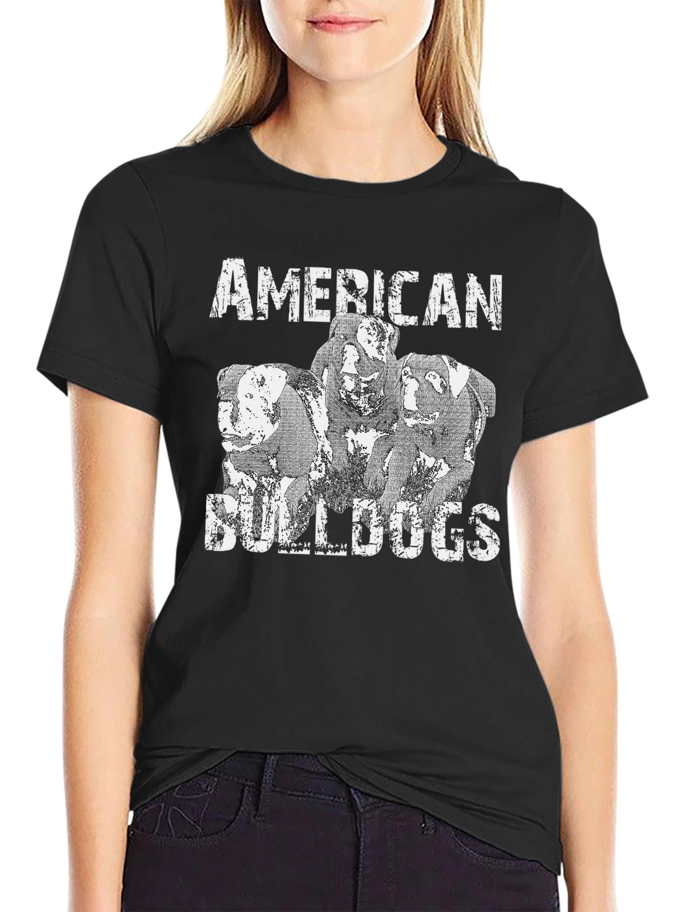 Black American Bulldogs Graphic Tee - Black view 2