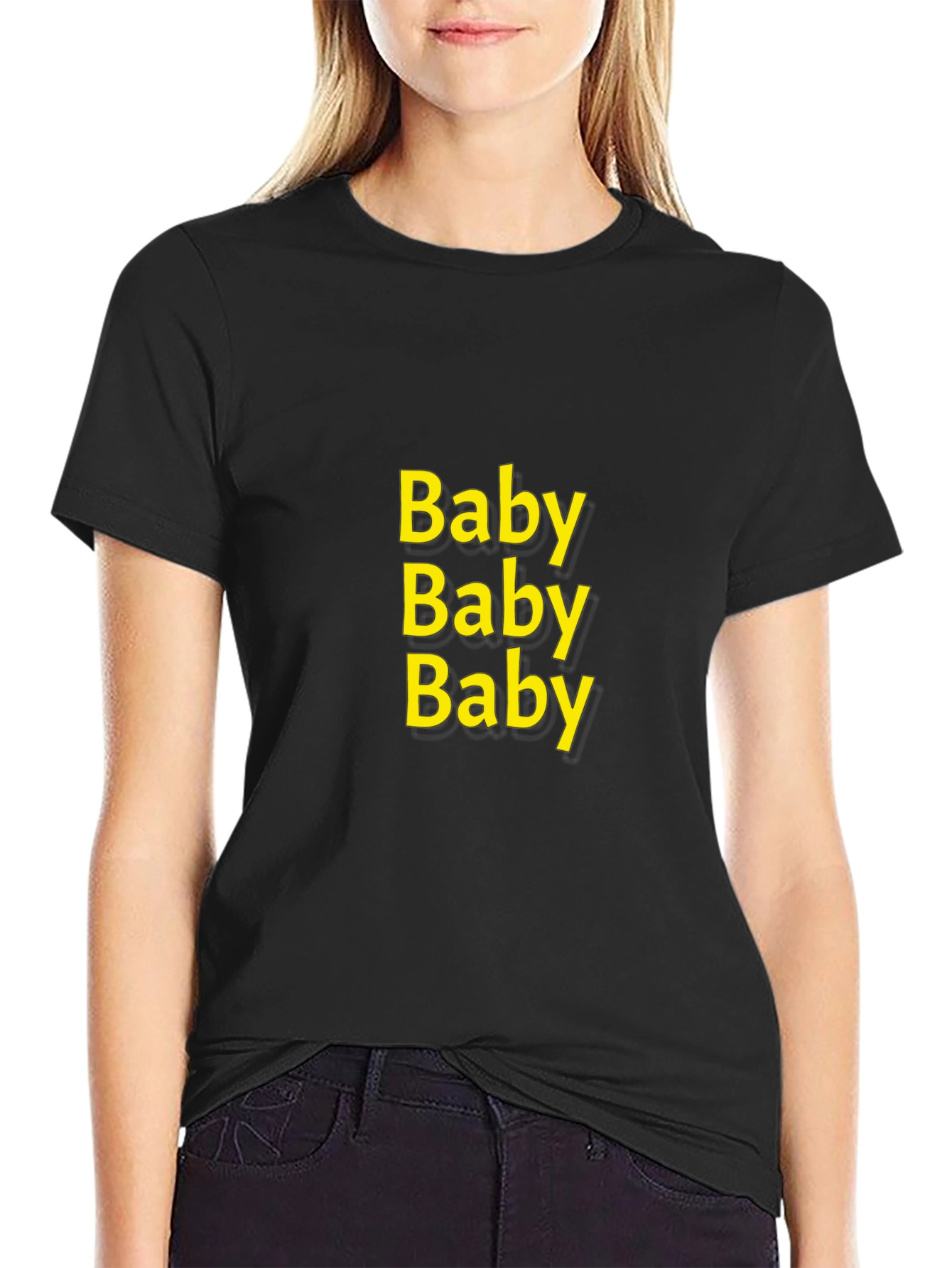 Black Baby Graphic Black Tee view 2