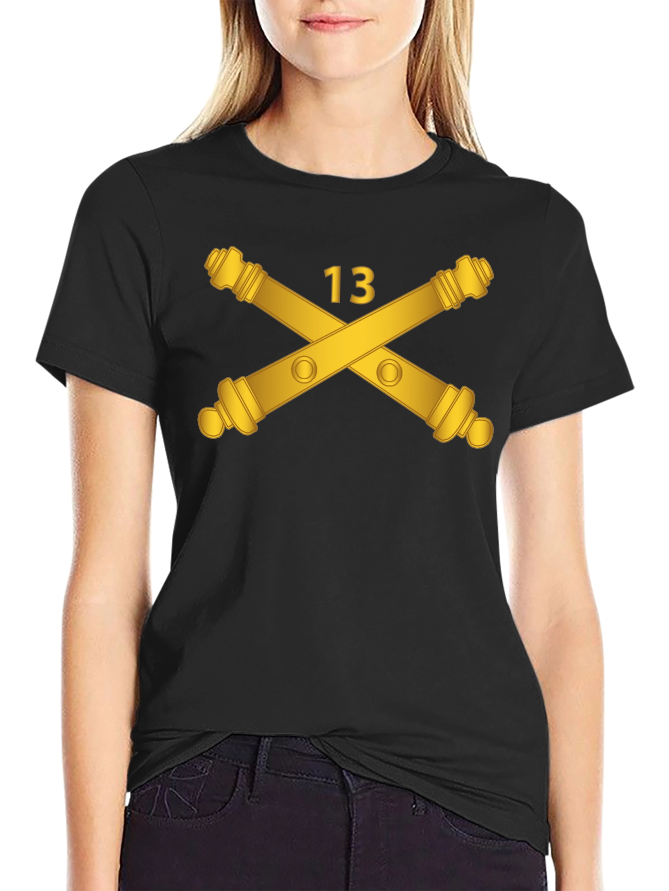 Black Artillery 13 T-Shirt - Black Cotton Tee view 2
