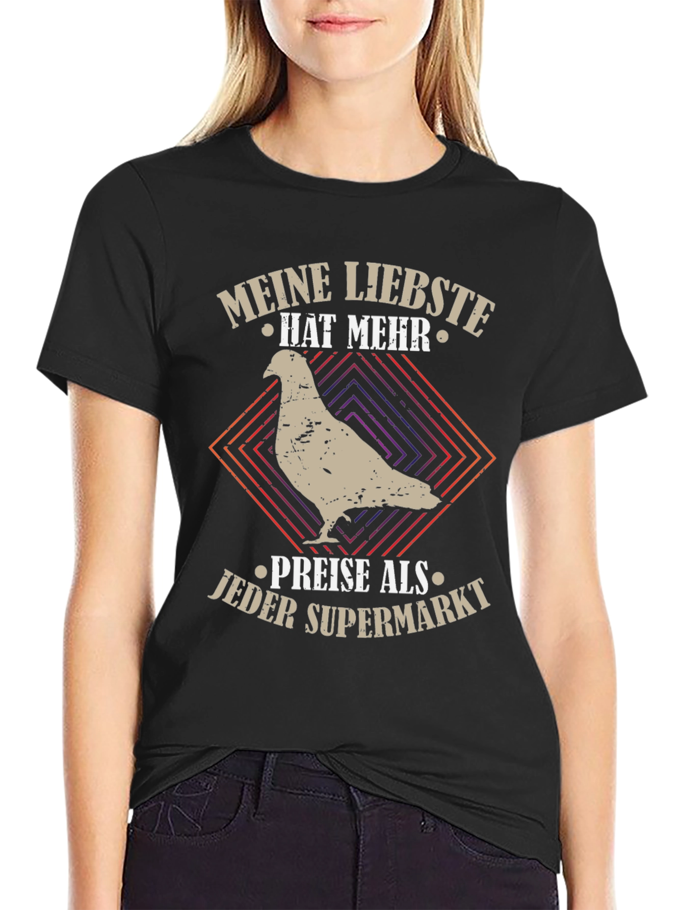 Black Meine Liebste Pigeon Graphic Tee - Black view 2