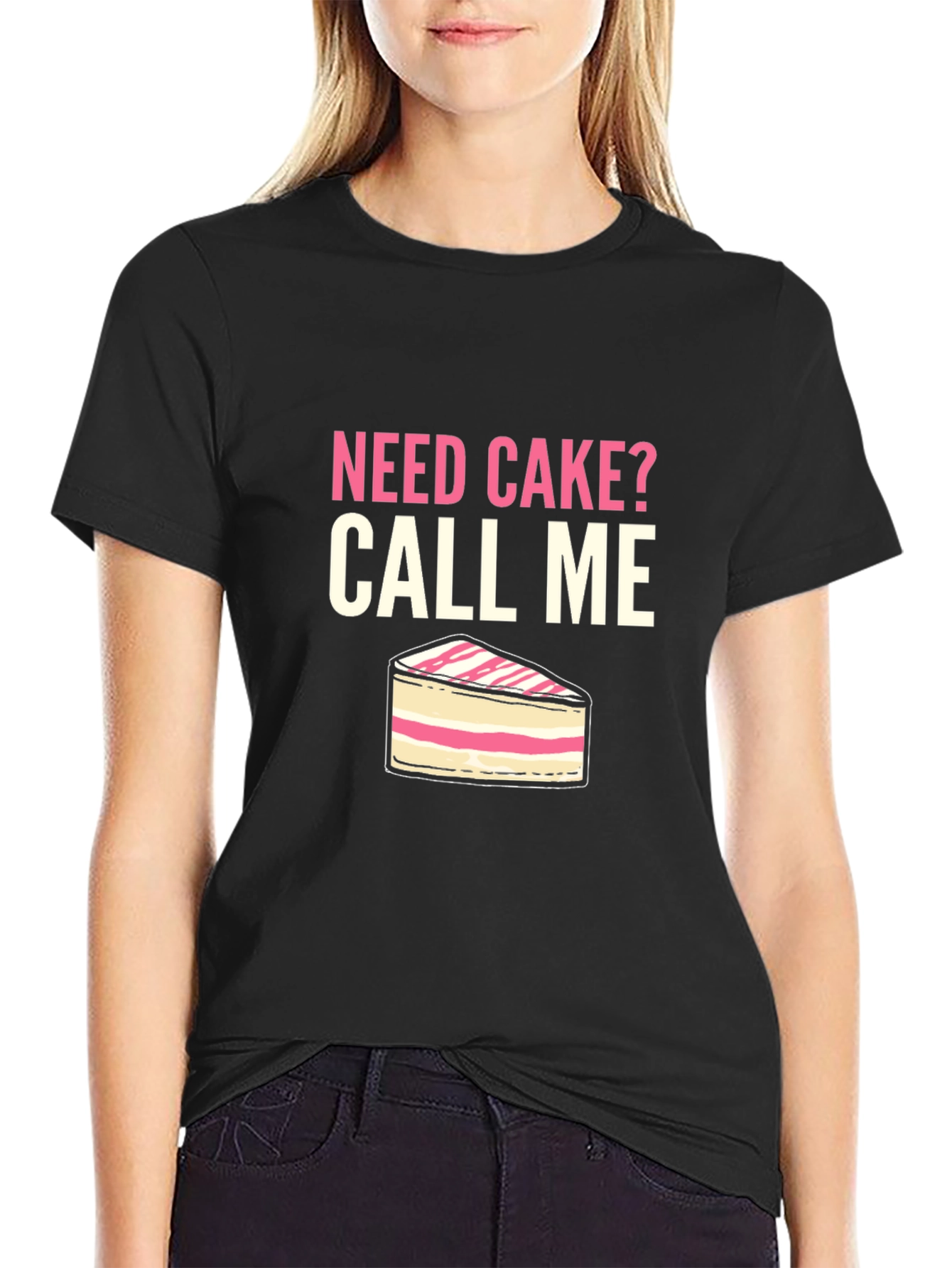 Black Need Cake? Call Me T-Shirt view 2