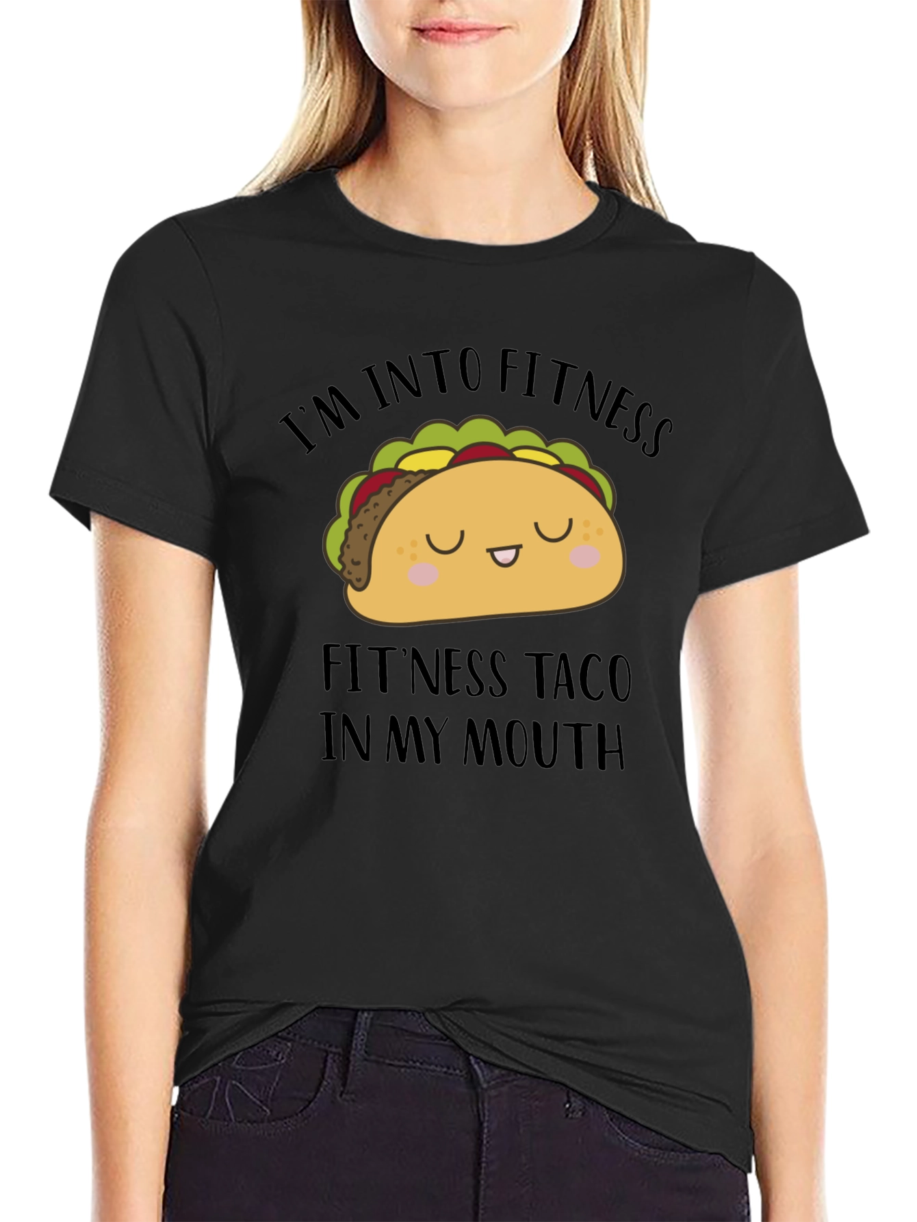 Black I'm Into Fitness Taco Graphic Tee view 2