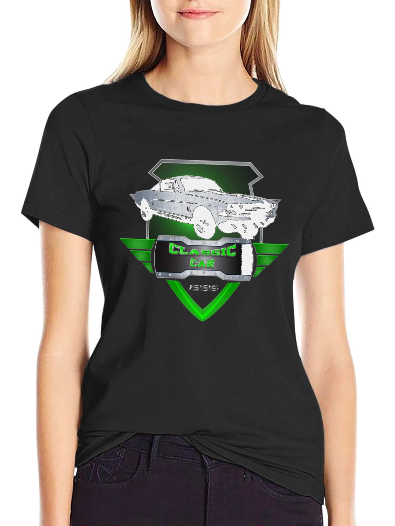 Black Classic Car Graphic Tee - Vintage Style view 2