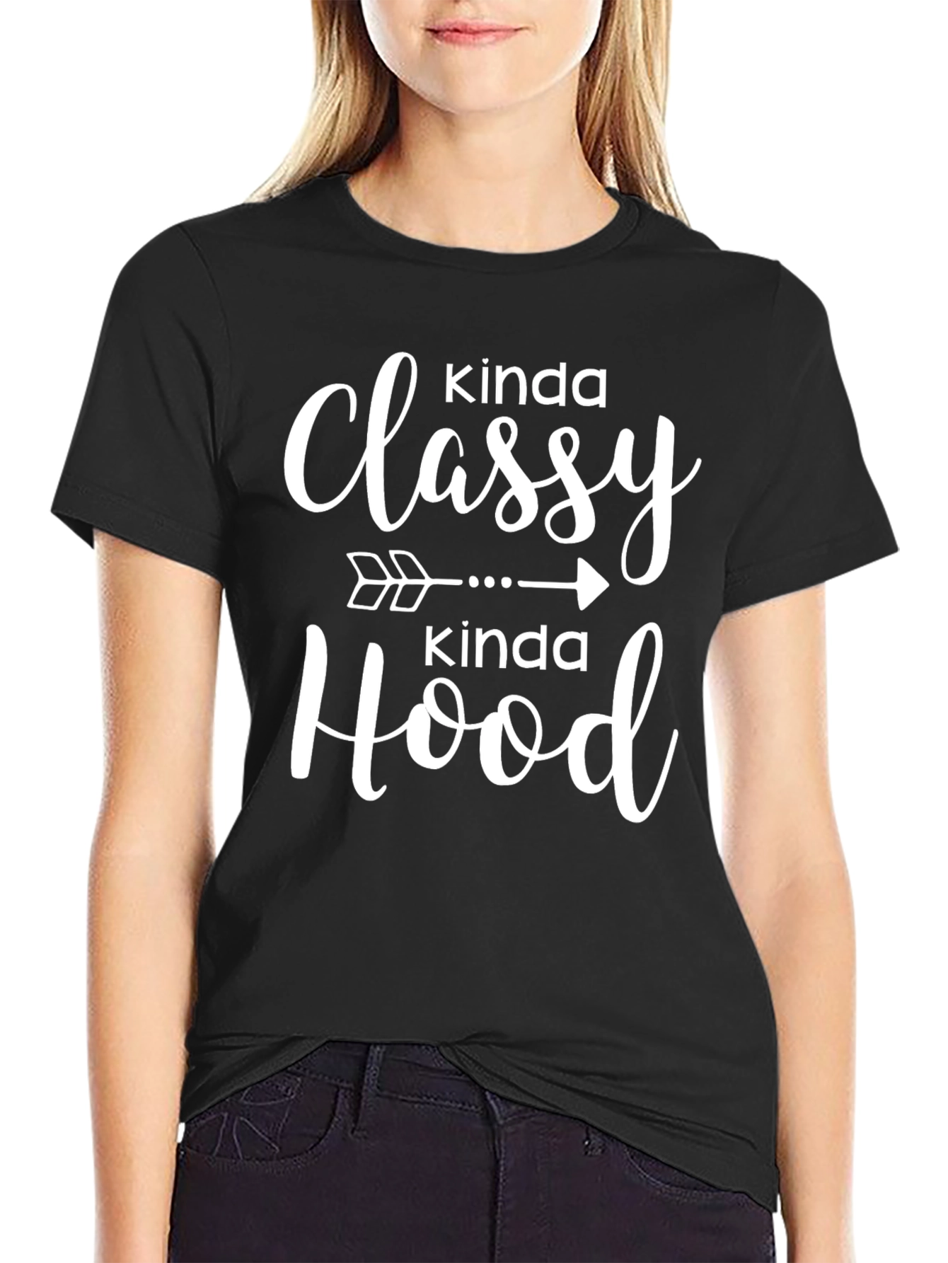 Black Kinda Classy Kinda Hood Graphic Tee view 2