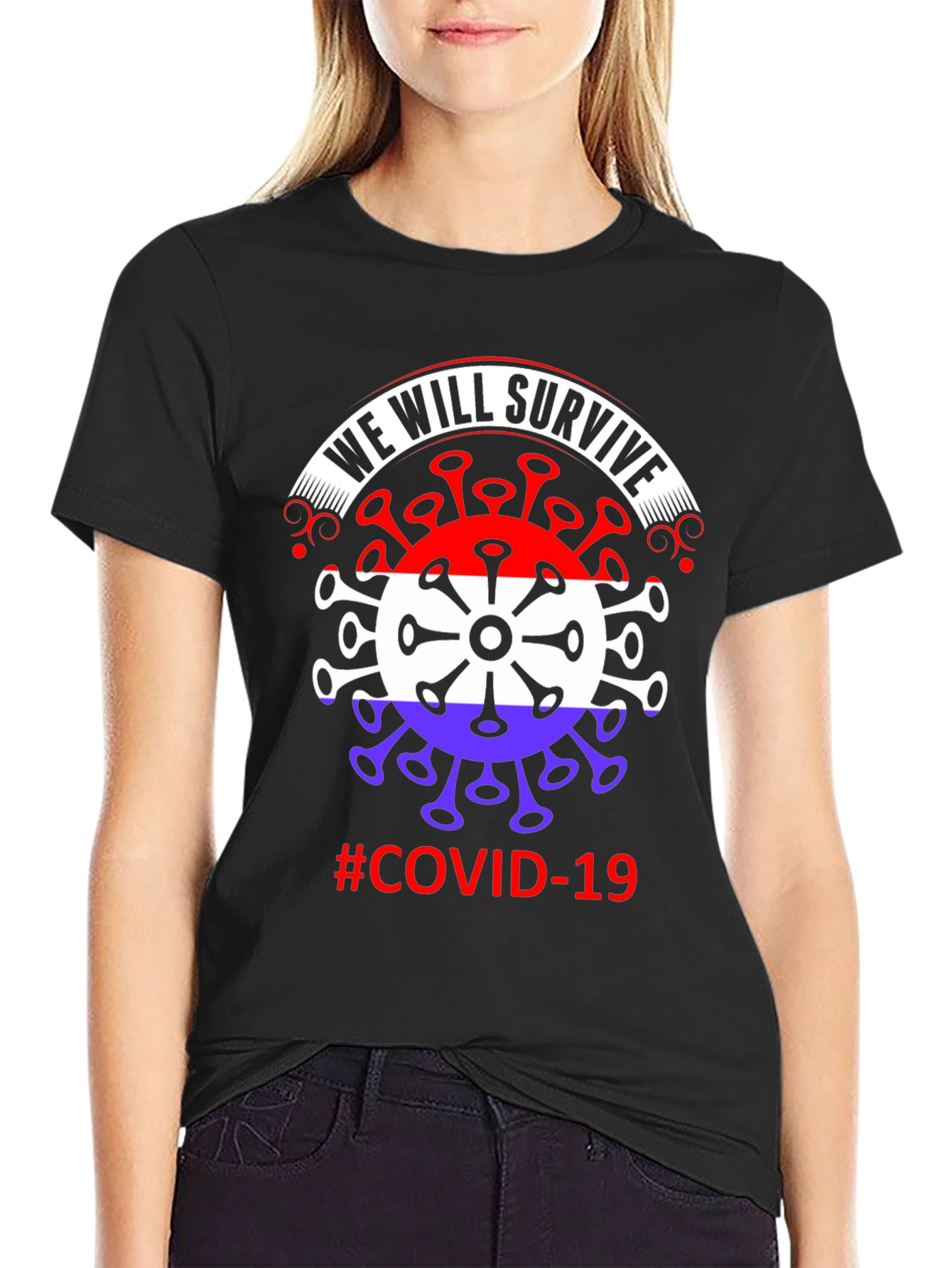 Black We Will Survive COVID-19 Graphic Tee view 2