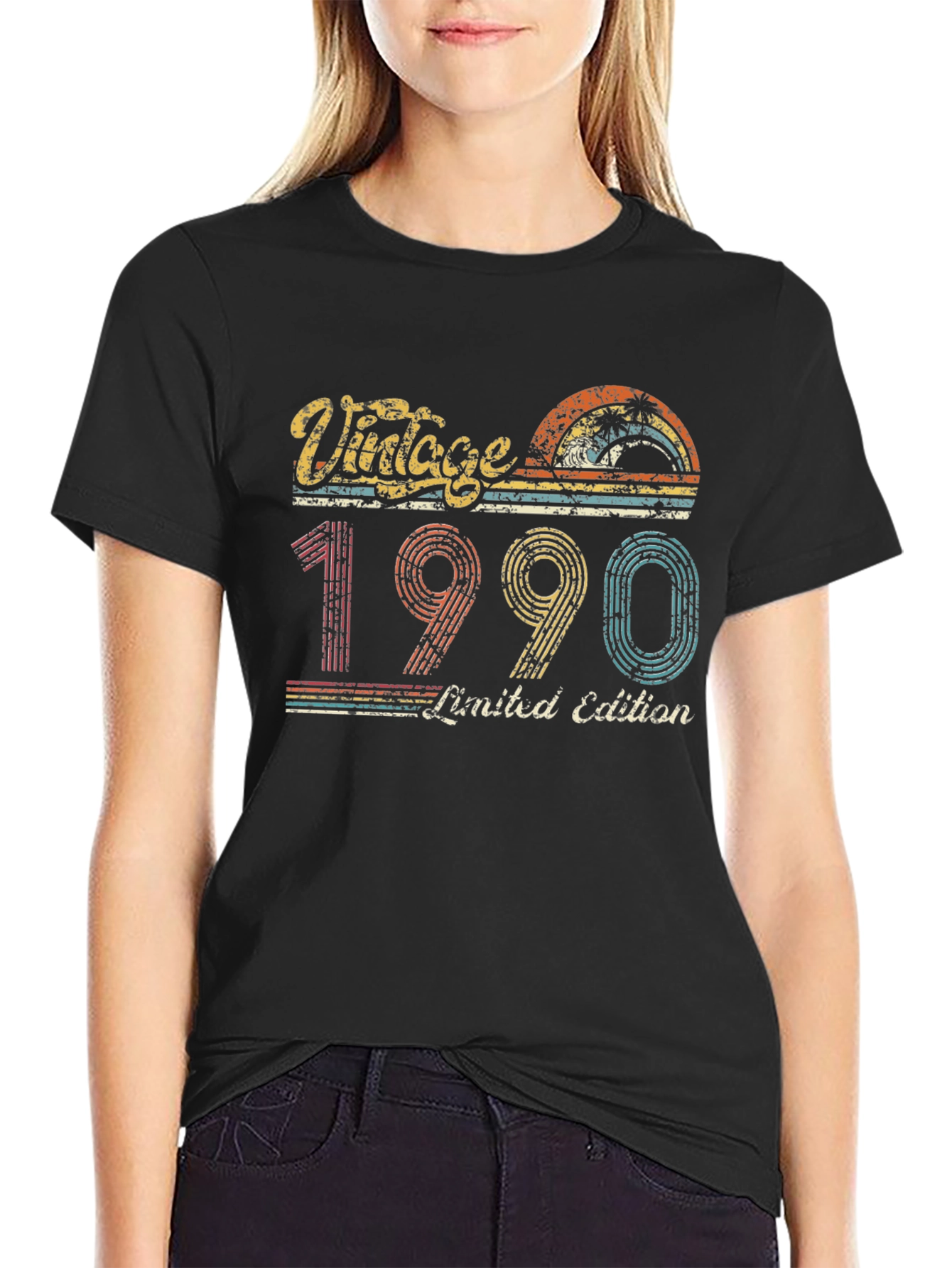 Black Vintage 1990 Limited Edition Graphic T-Shirt view 2