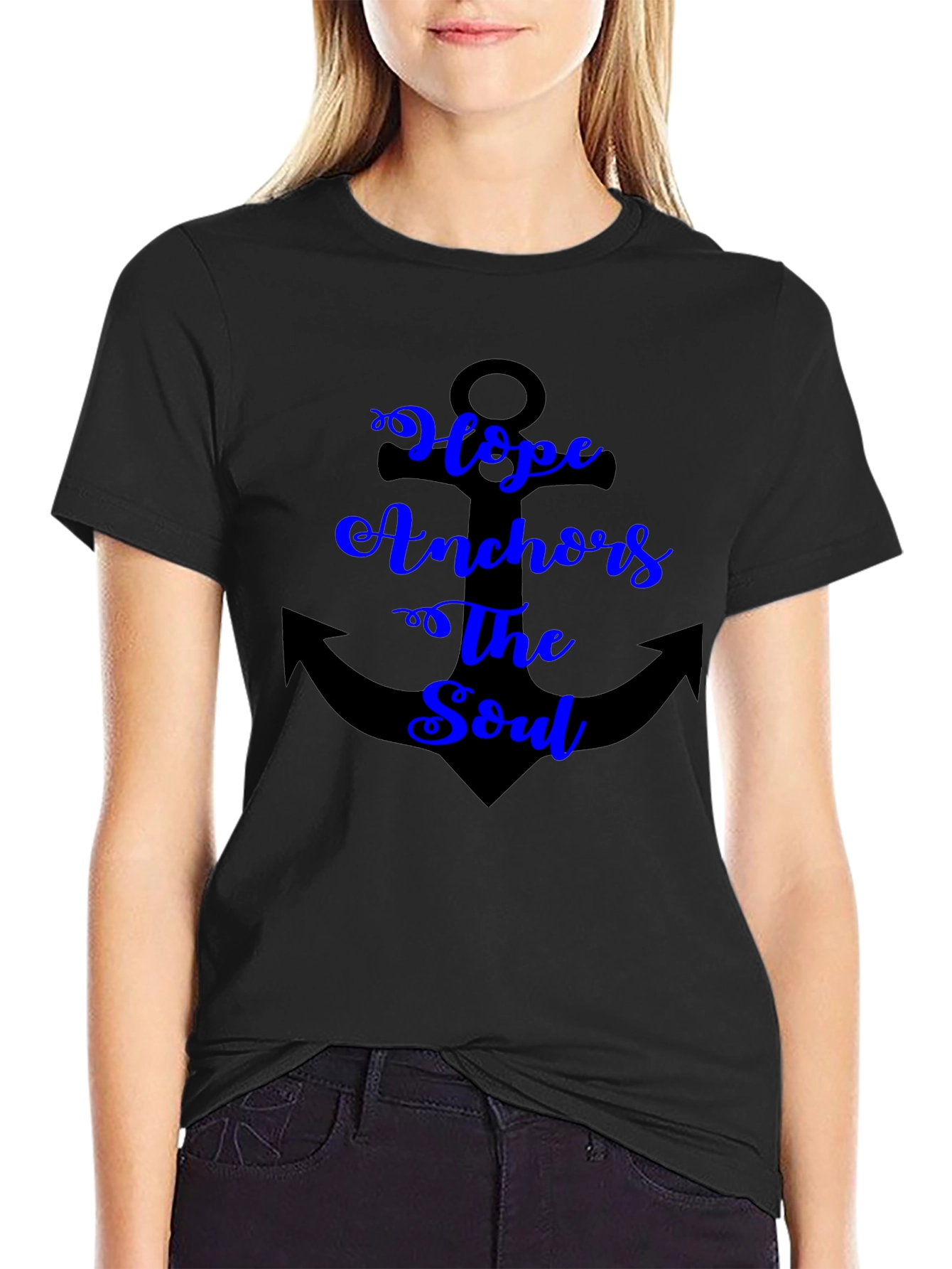 Black Hope Anchors the Soul Graphic T-Shirt view 2