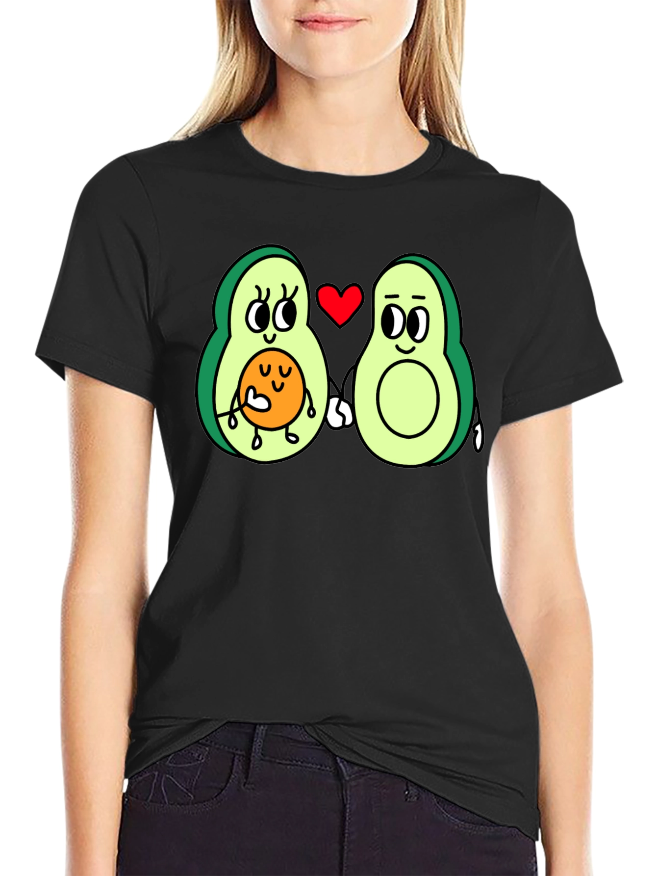 Black Avocado Family Love Black T-Shirt view 2