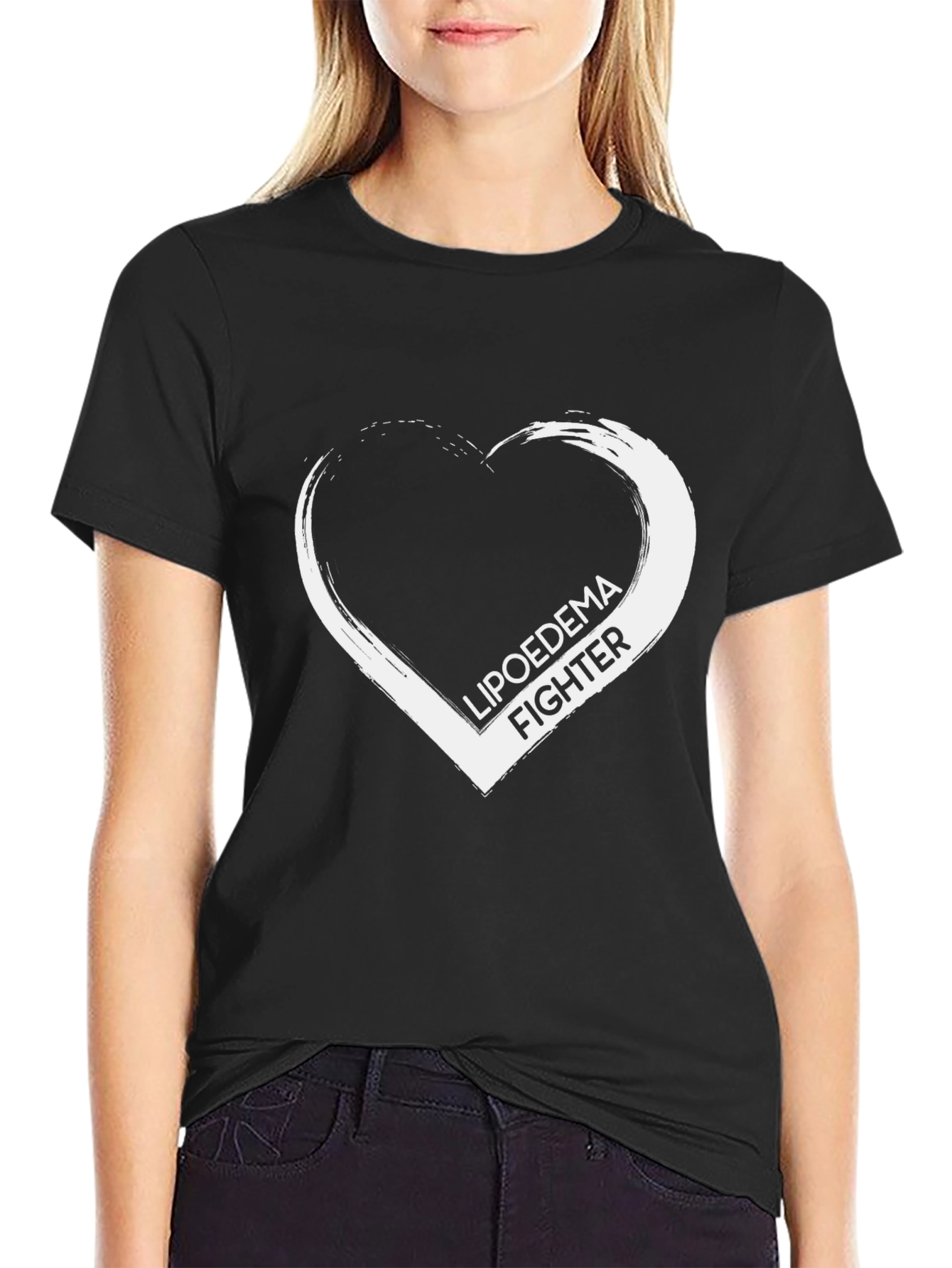 Black Lipoedema Fighter Graphic Tee - Support & Awareness view 2