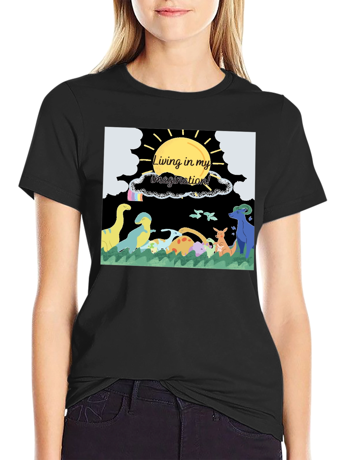 Black Living in My Imagination T-Shirt view 2