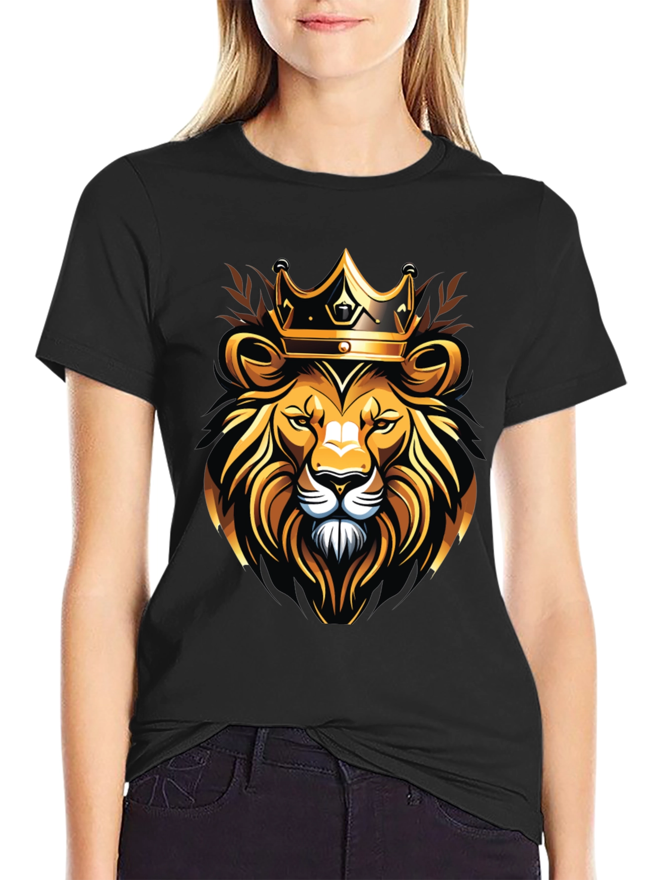 Black Lion King T-Shirt - Bold Graphic Tee view 2