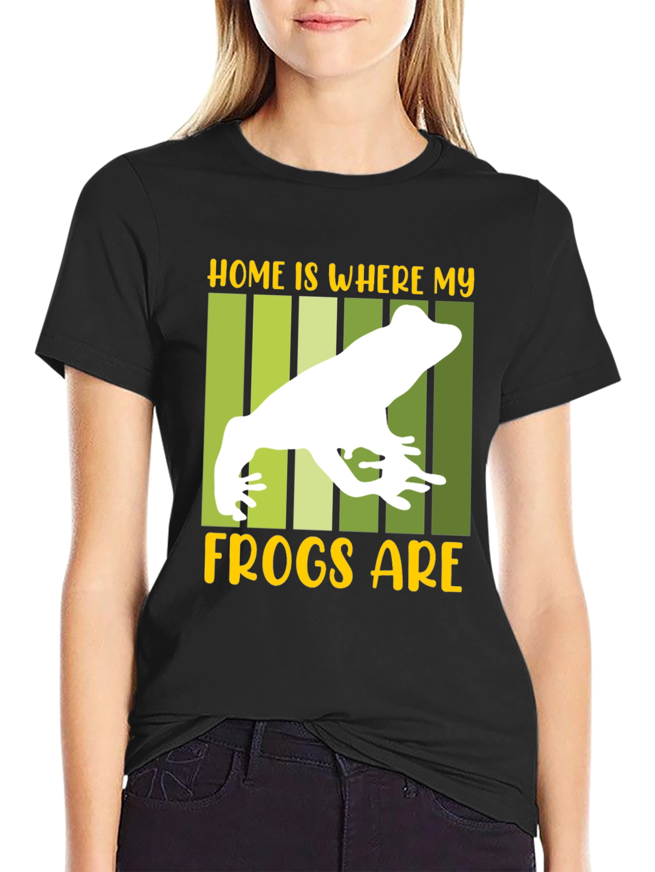 Black Home is Where My Frogs Are T-Shirt view 2