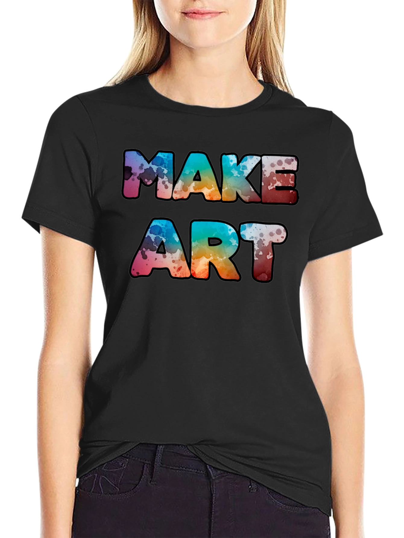 Black Make Art Graphic Tee - Unisex view 2