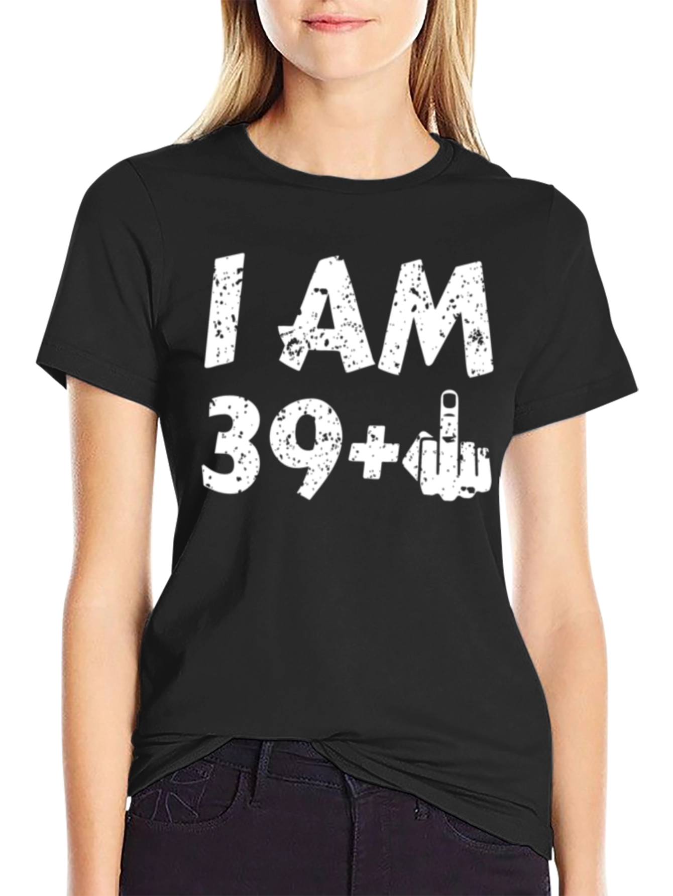 Black Funny 40th Birthday T-Shirt - I AM 39+1 view 2