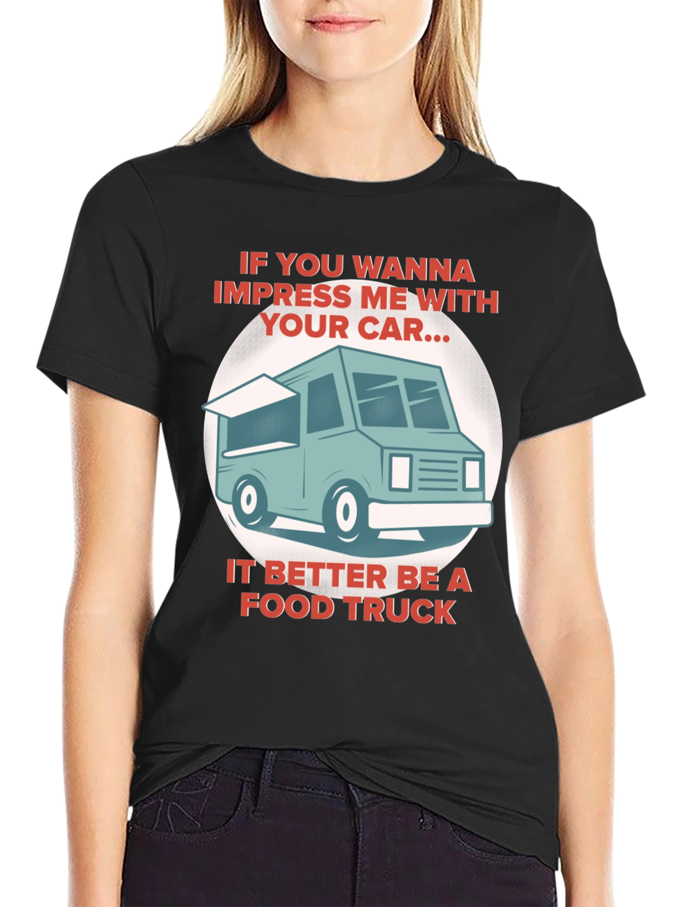 Black Food Truck T-Shirt - Impress Me view 2