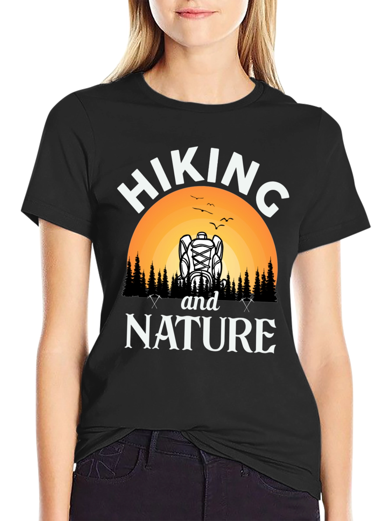 Hiking and Nature Black Graphic T-Shirt - 2
