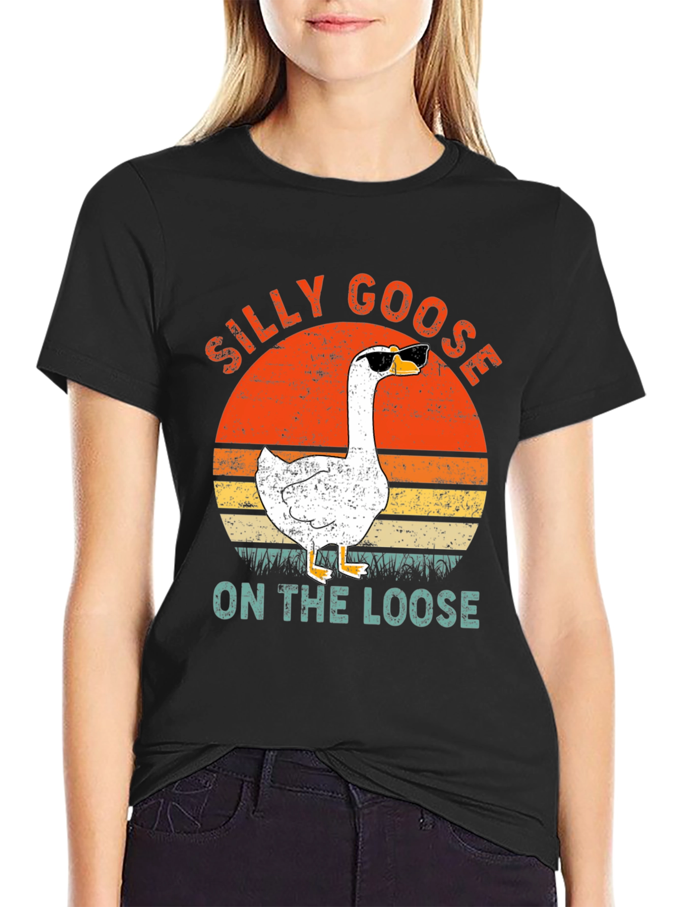 Black Silly Goose On The Loose Graphic T-Shirt view 2