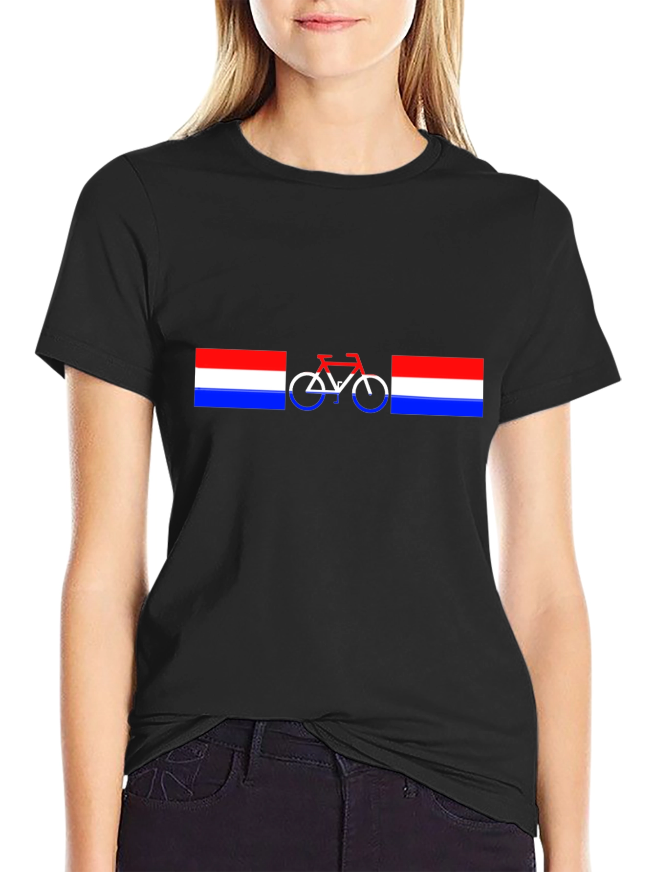Black Dutch Bicycle T-Shirt - Unique Design view 2