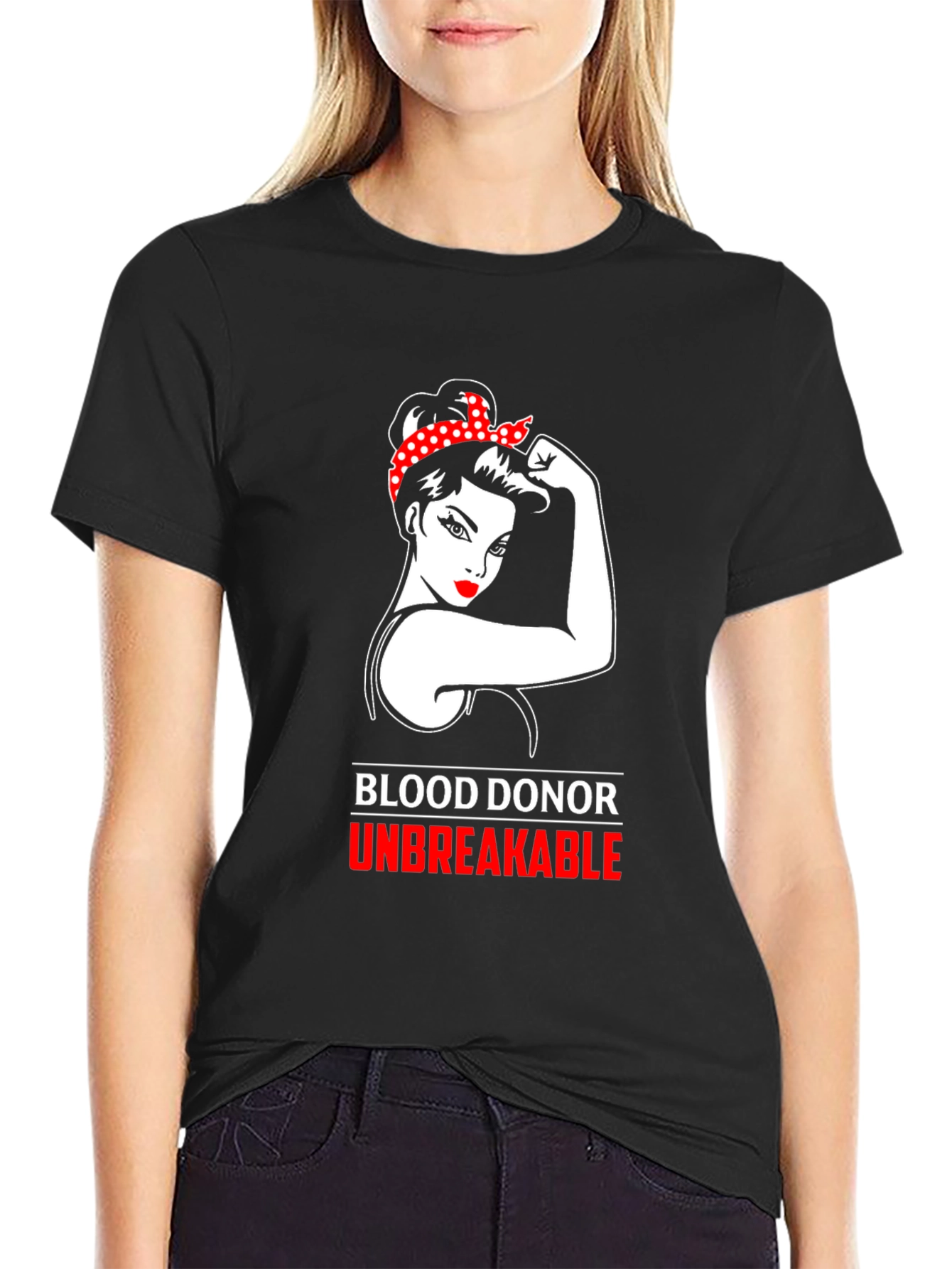 Black Blood Donor Unbreakable T-Shirt view 2