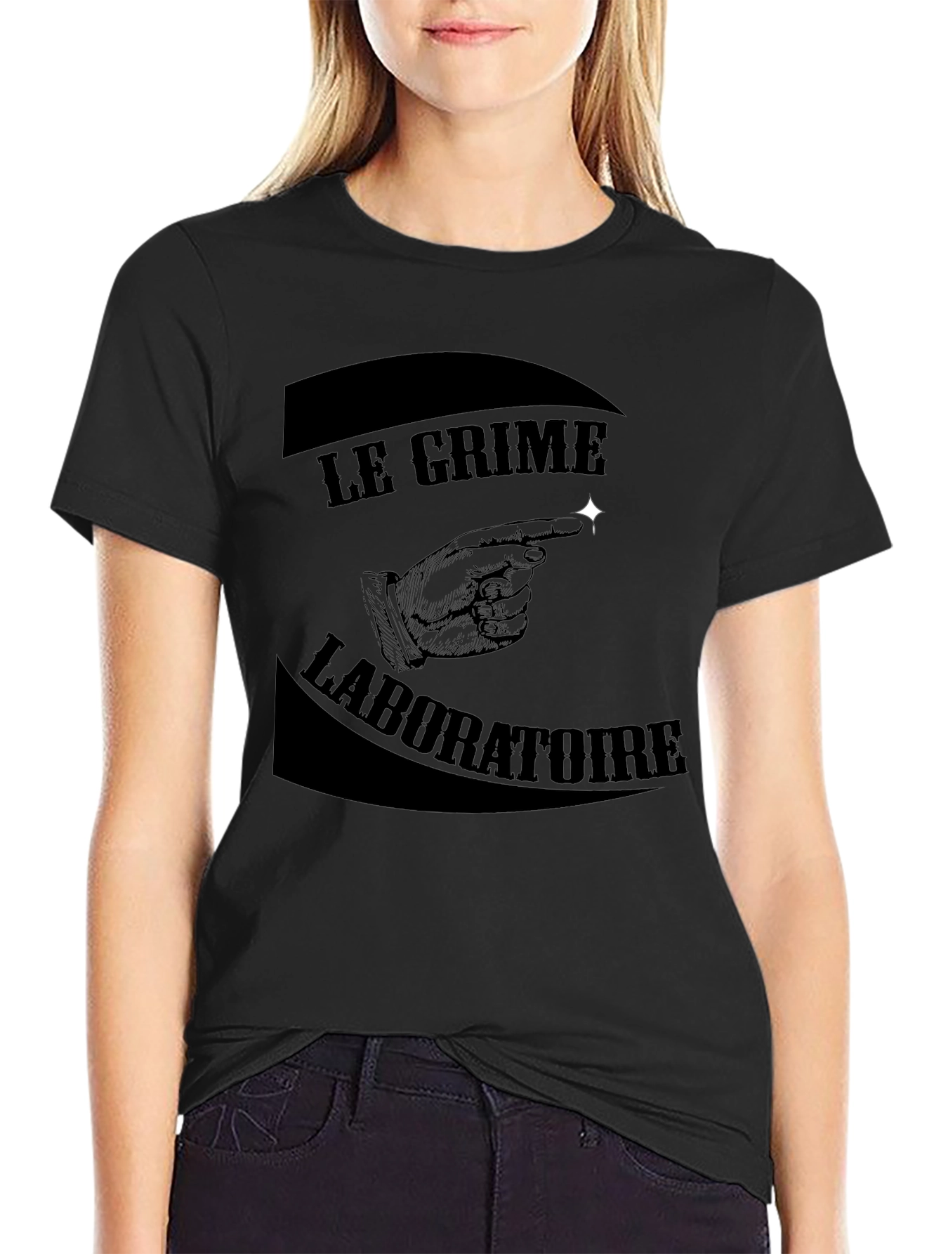 Black Le Crime Laboratoire Graphic T-Shirt view 2