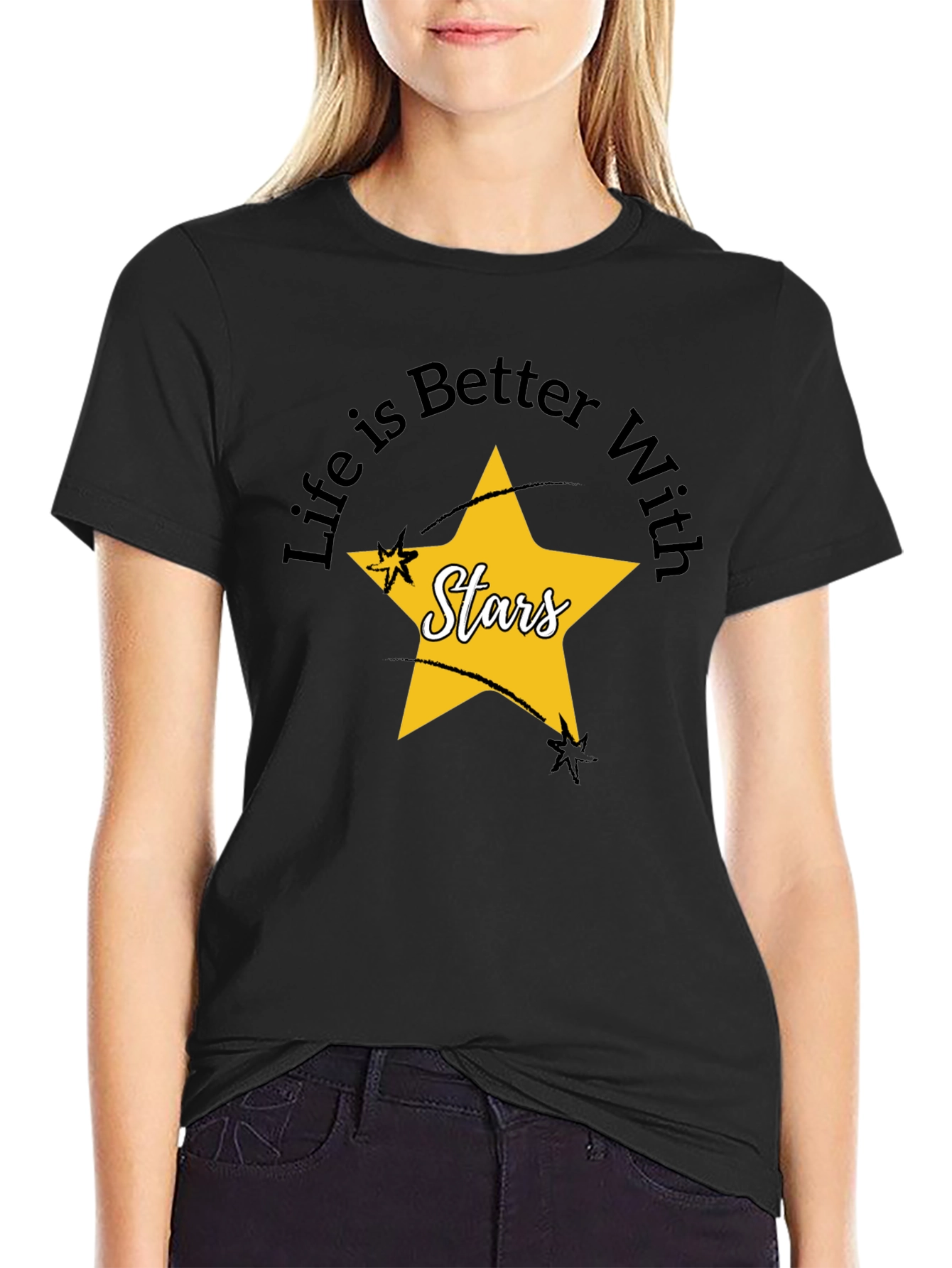 Black Life is Better With Stars Graphic Tee view 2