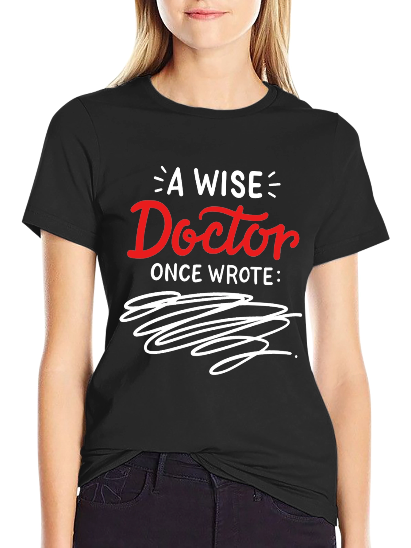 Black A Wise Doctor Graphic T-Shirt view 2