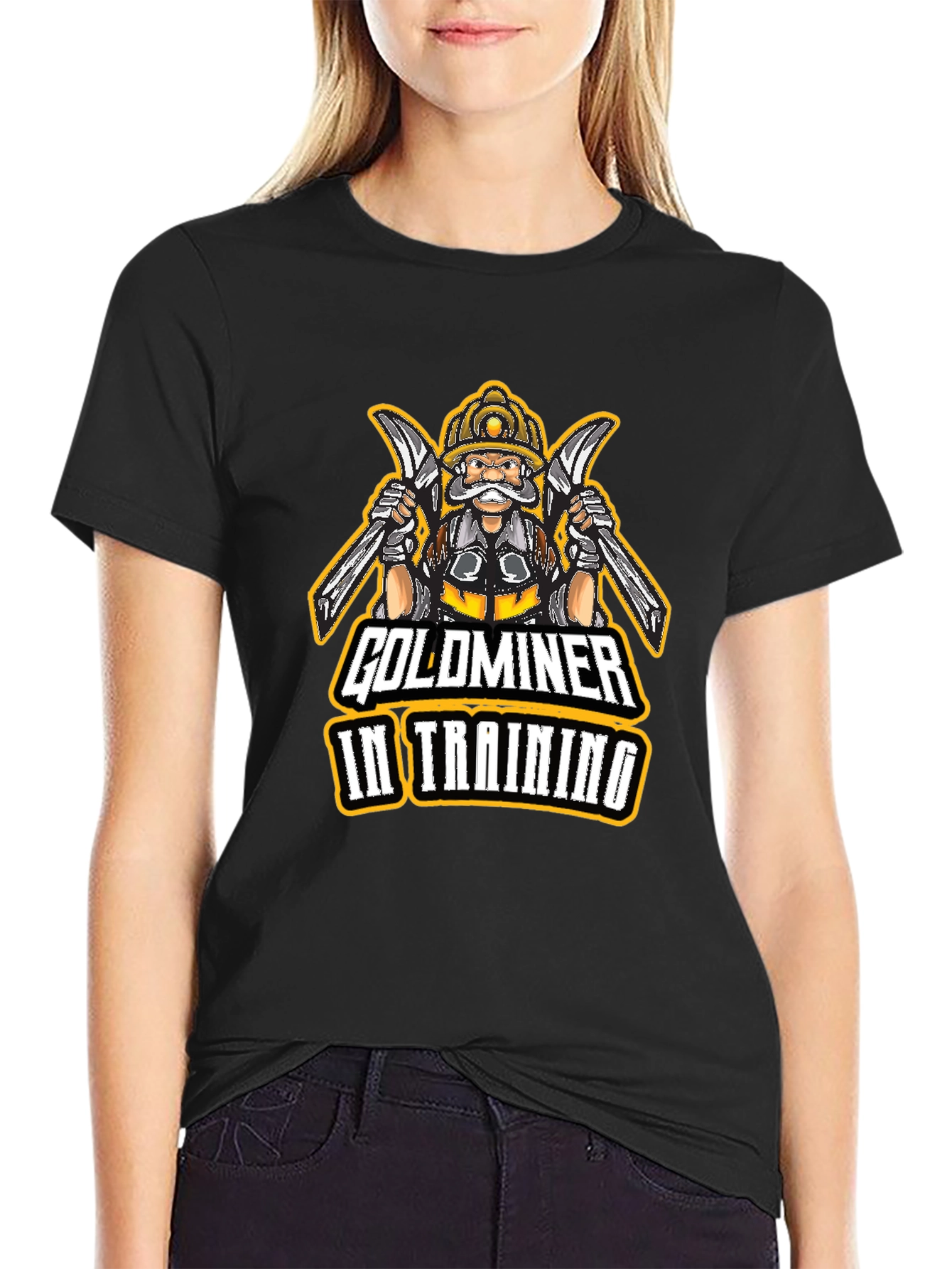 Black Goldminer In Training Black T-Shirt view 2