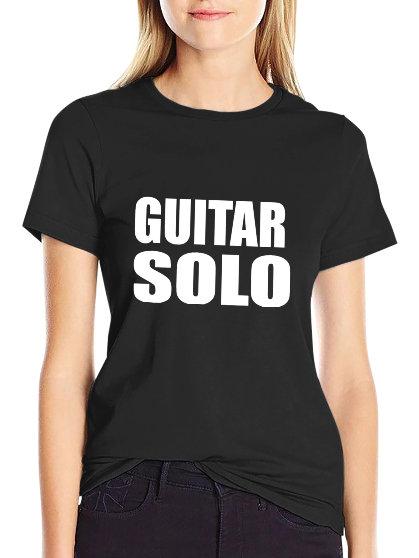 Black Guitar Solo Black T-Shirt view 2