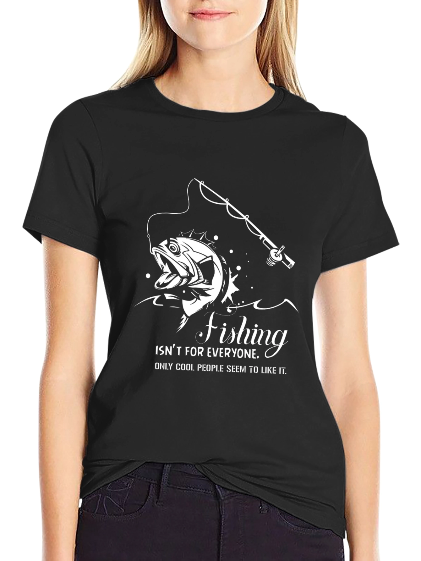 Black Fishing T-Shirt - Cool People Like It view 2