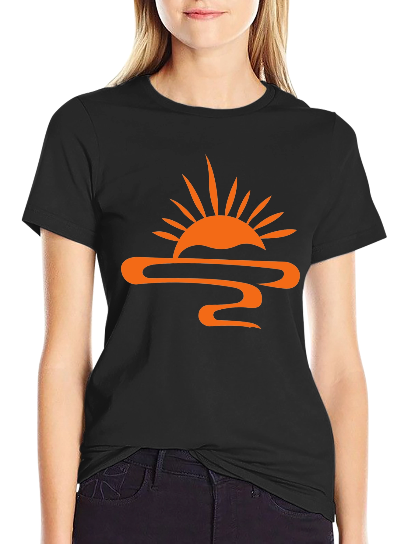 Black Sunset Graphic Tee - Stylish Black T-Shirt view 2