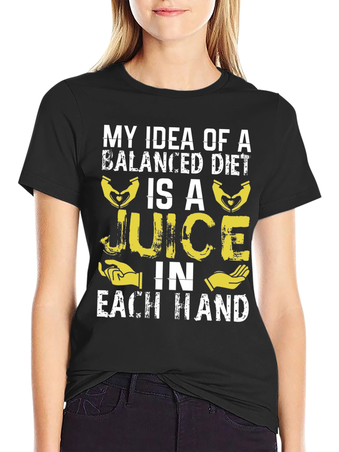 Black Balanced Diet Juice T-Shirt view 2