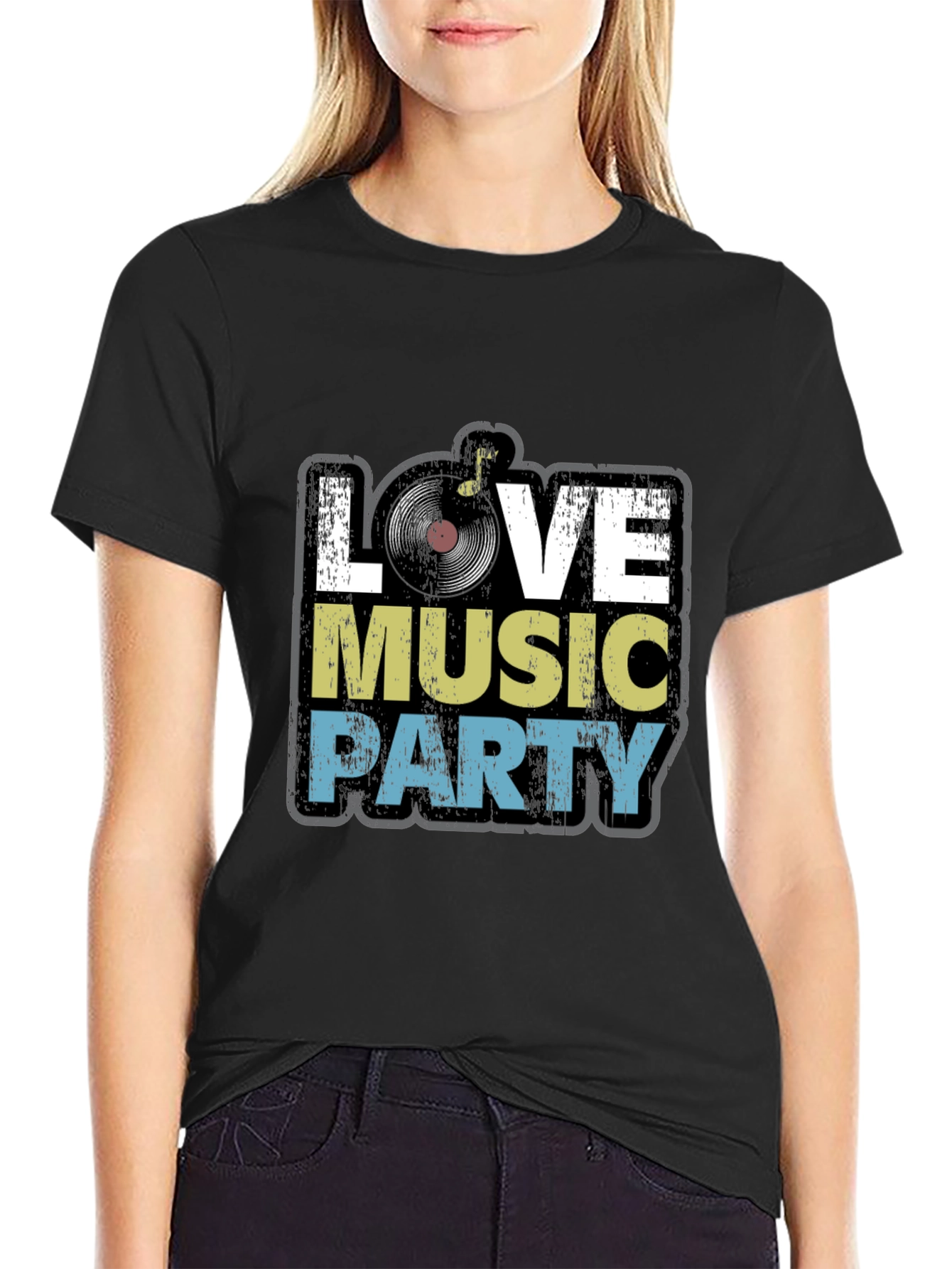 Black Love Music Party T-Shirt - Retro Style view 2