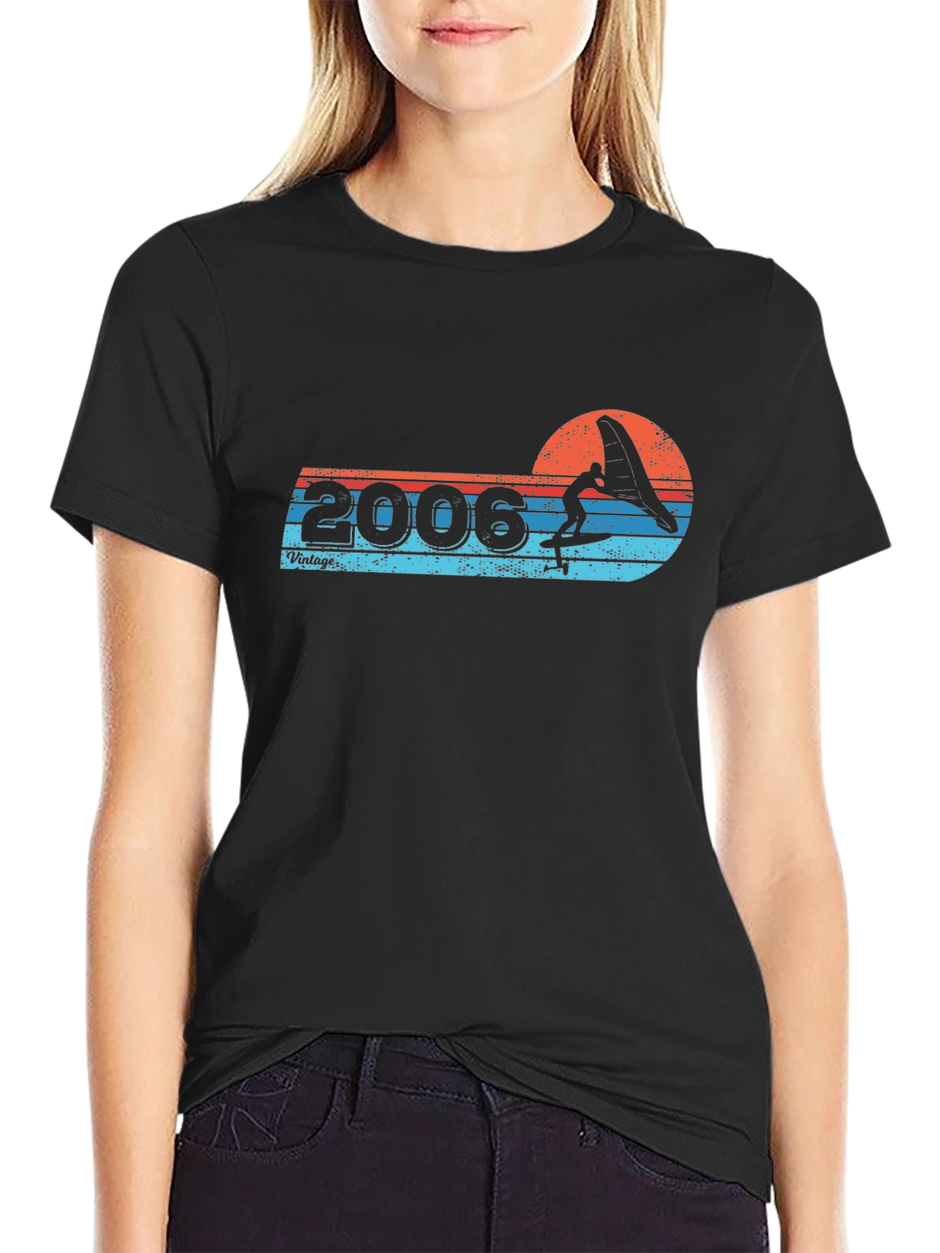 Black Vintage 2006 Wing Surfing T-Shirt view 2