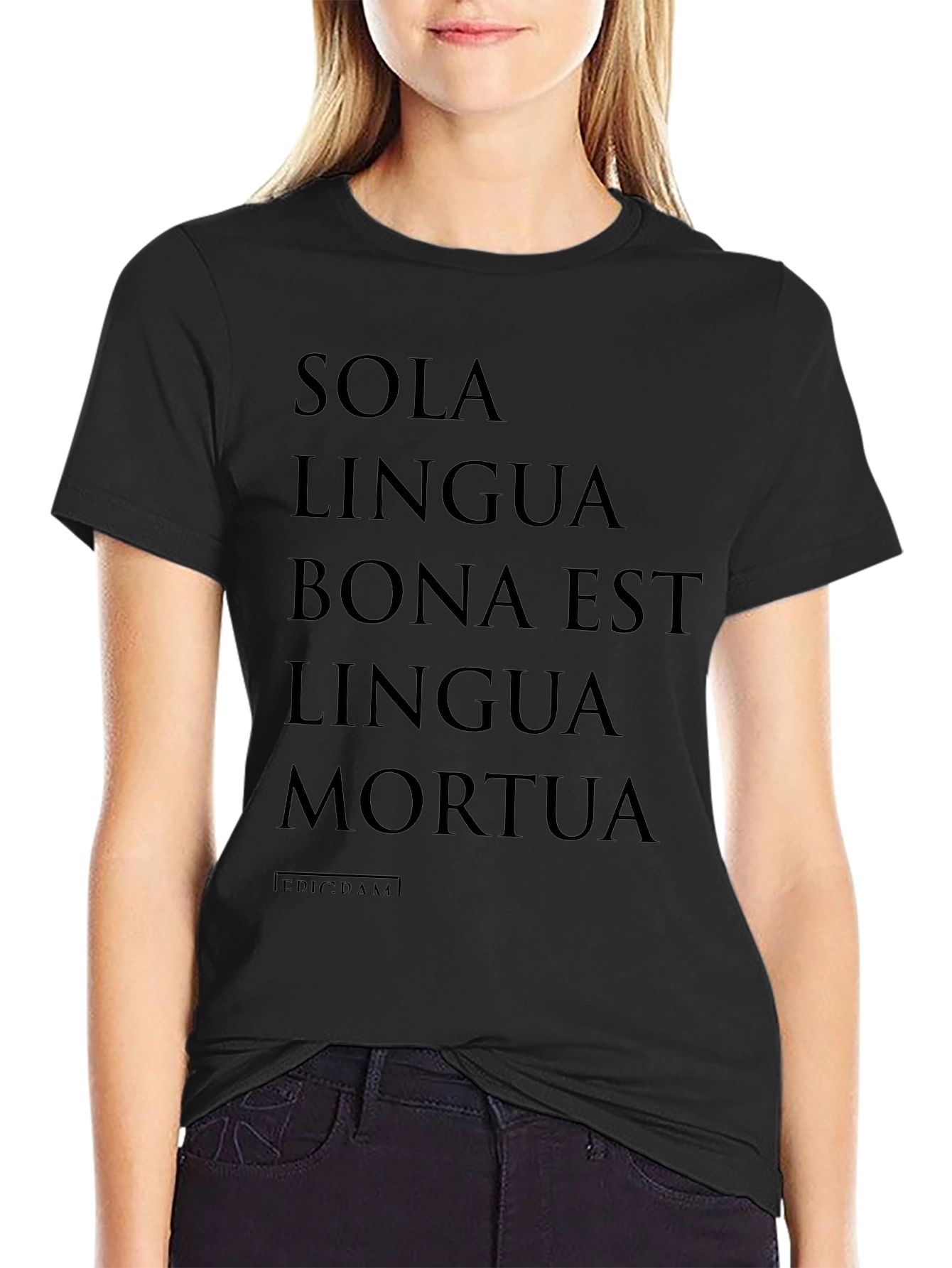 Black Sola Lingua Mortua T-Shirt view 2