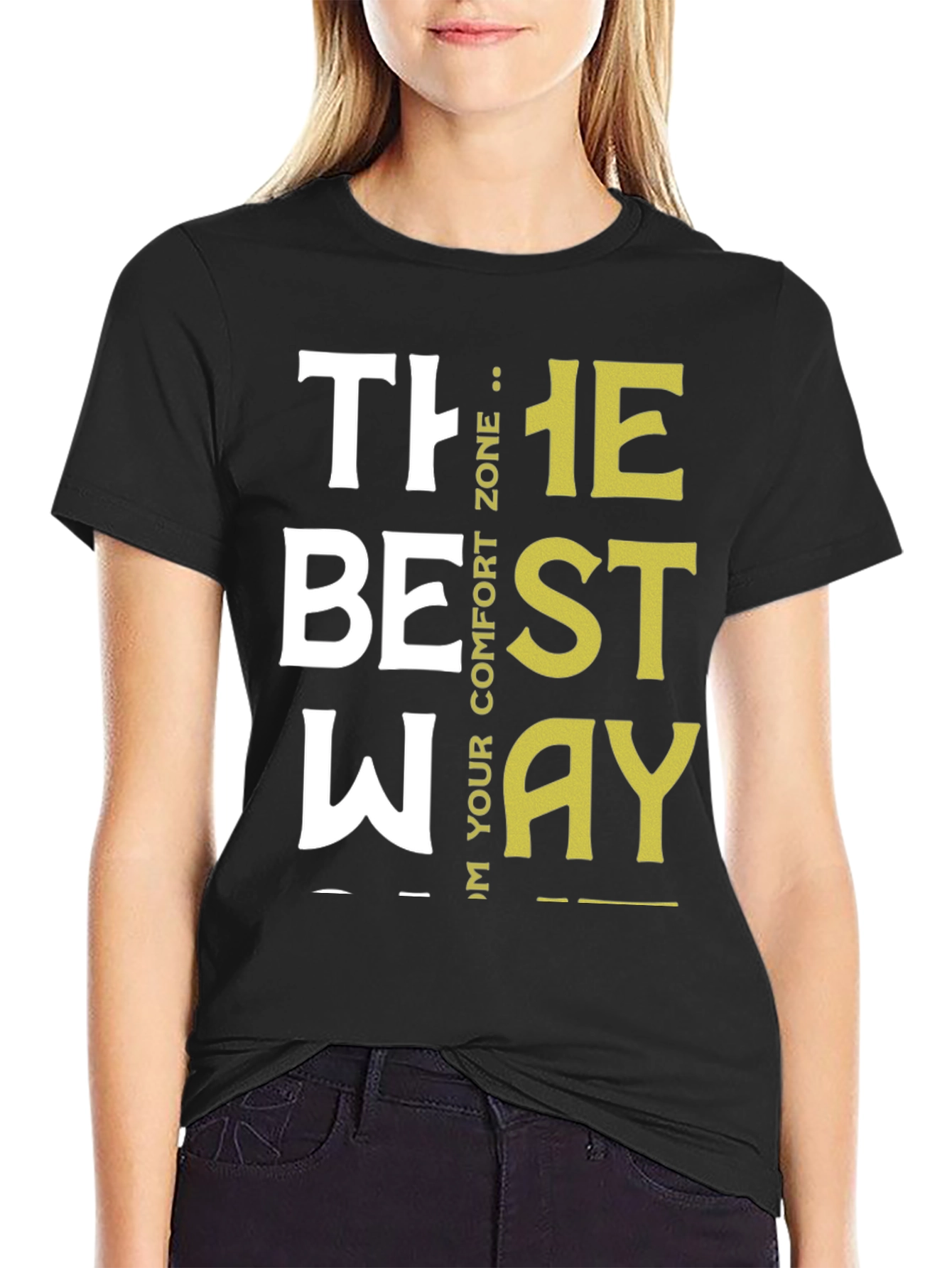 Black Motivational "The Best Way" Graphic Tee view 2