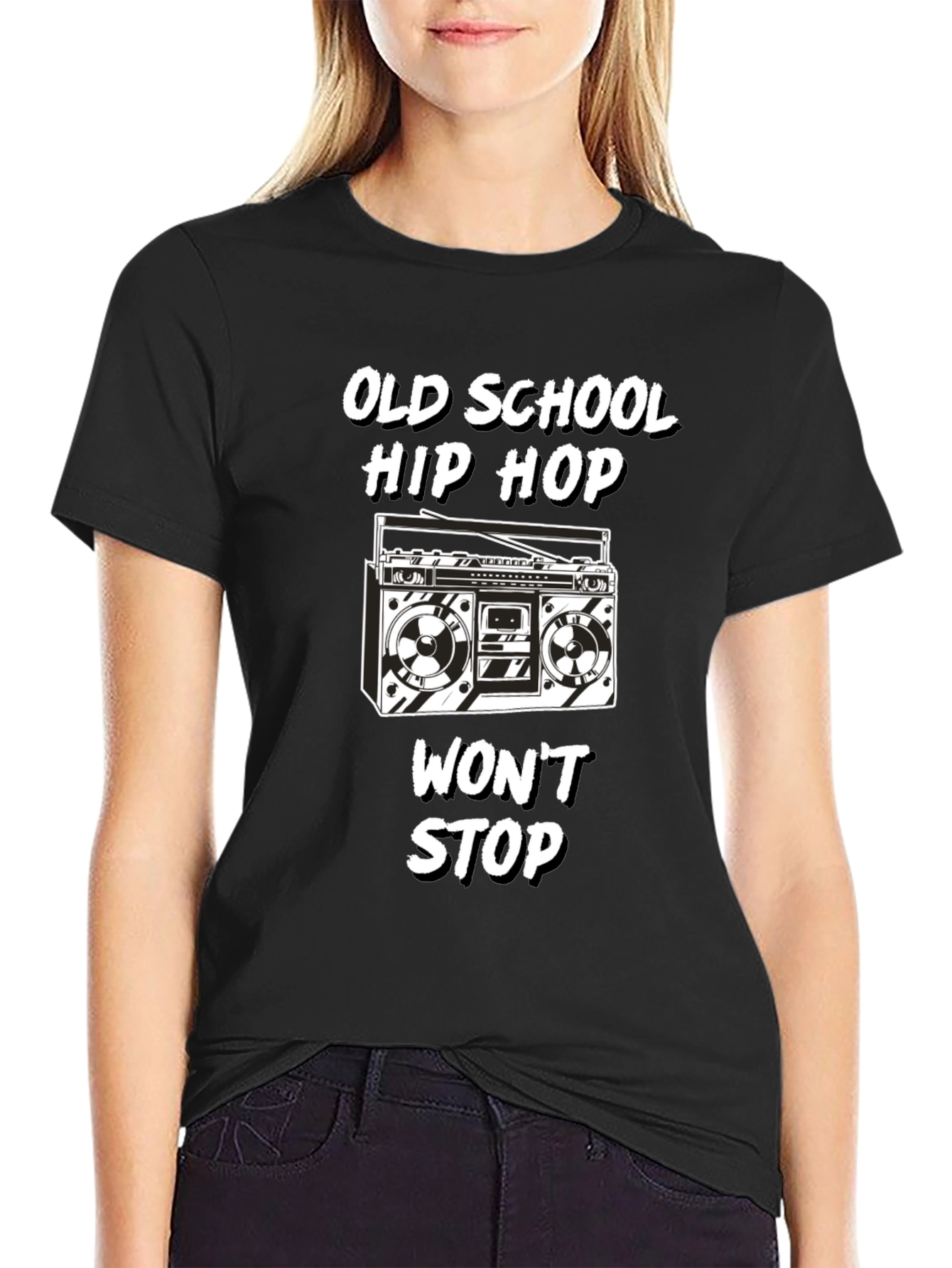 Black Old School Hip Hop Graphic Tee view 2