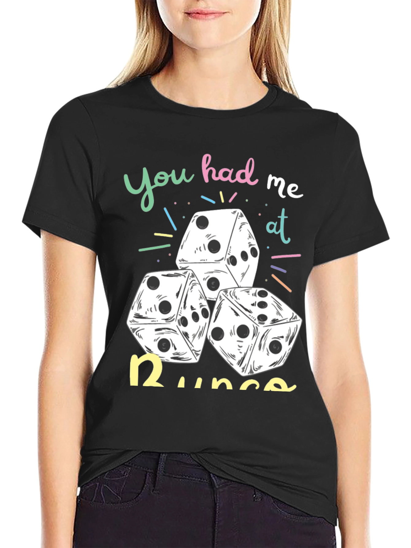 Black Dice Graphic Tee: You Had Me At Runs! view 2