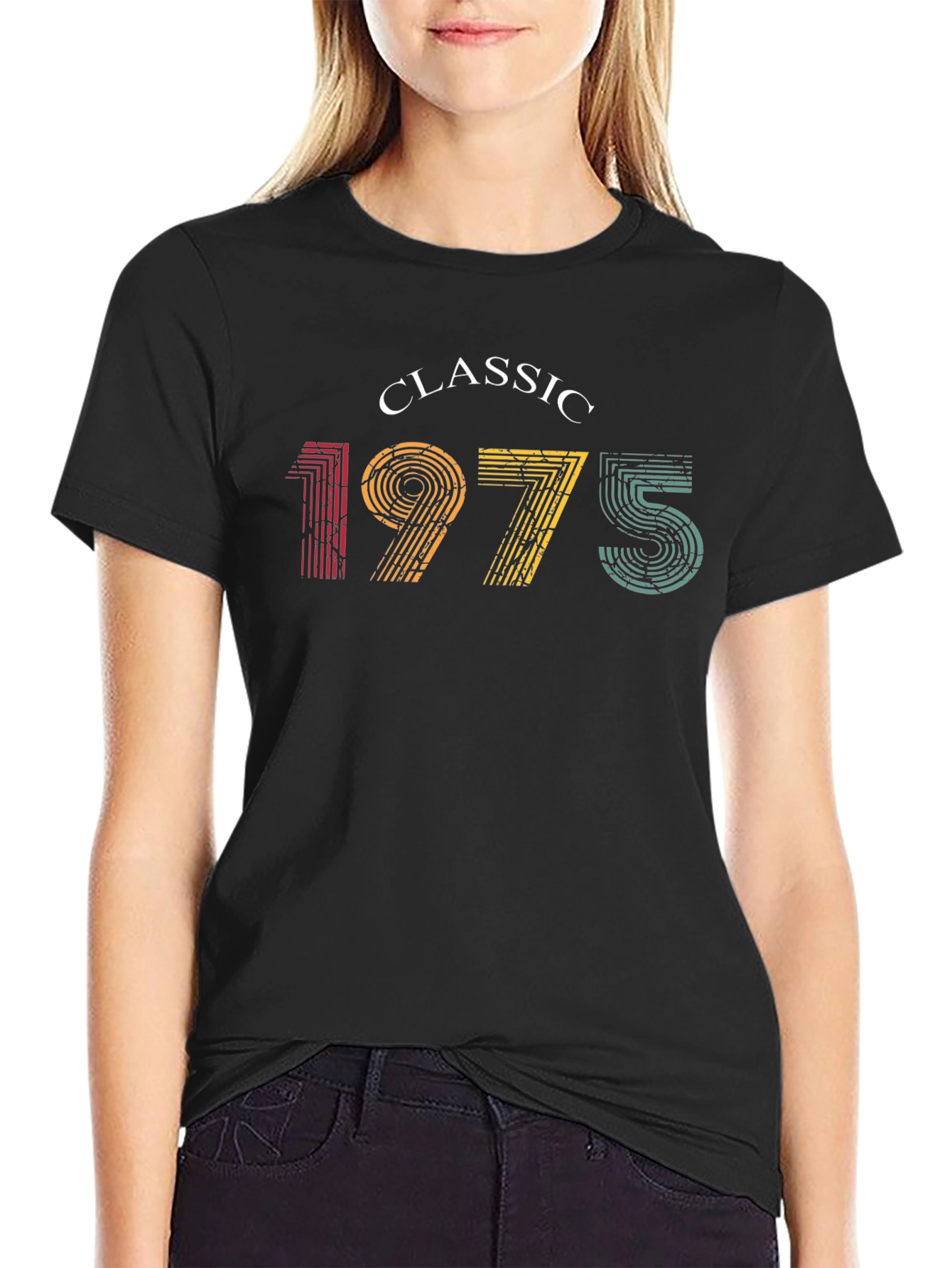 Black Classic 1975 Retro T-Shirt view 2