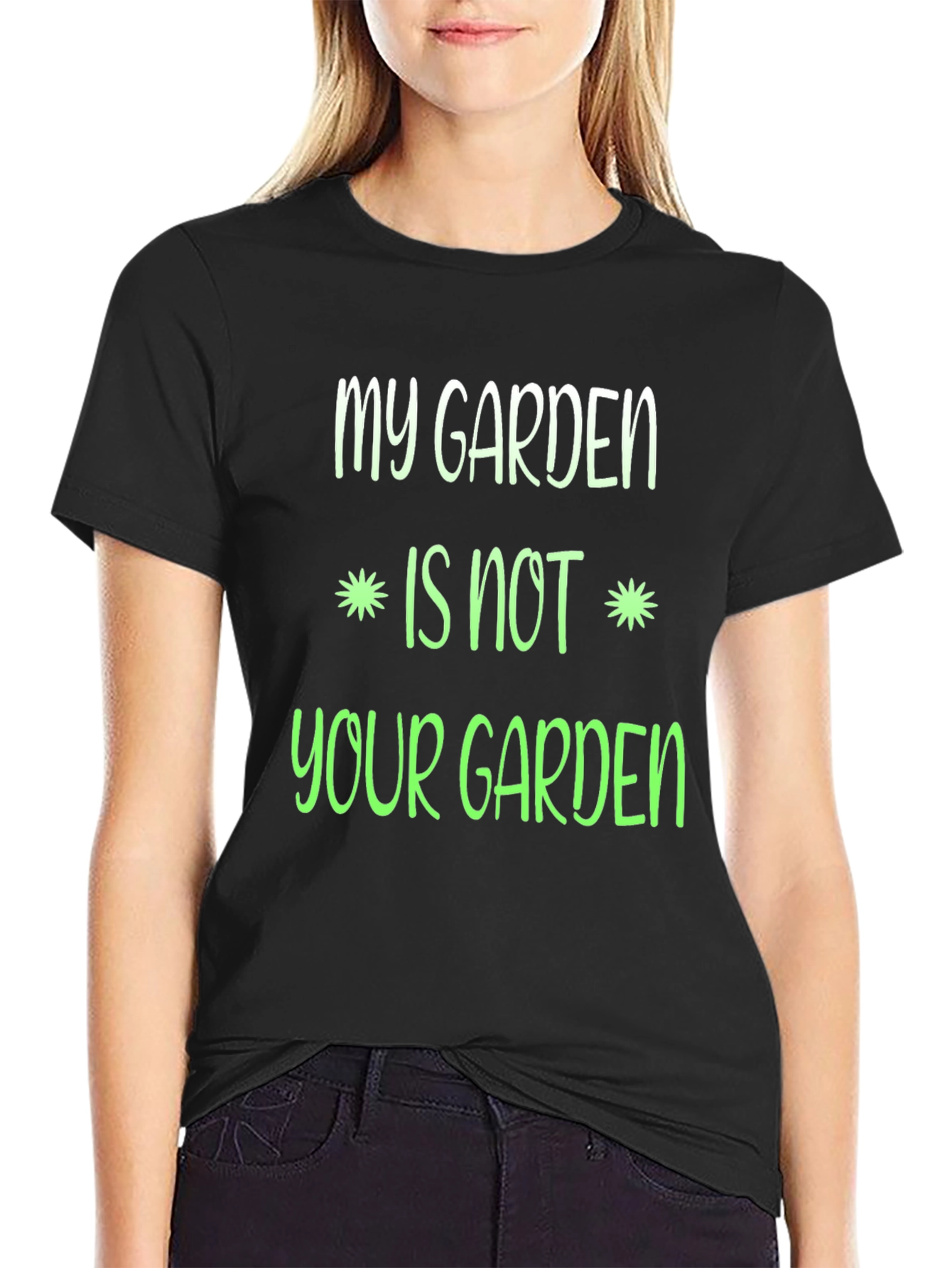Black My Garden Is Not Your Garden Graphic T-Shirt view 2