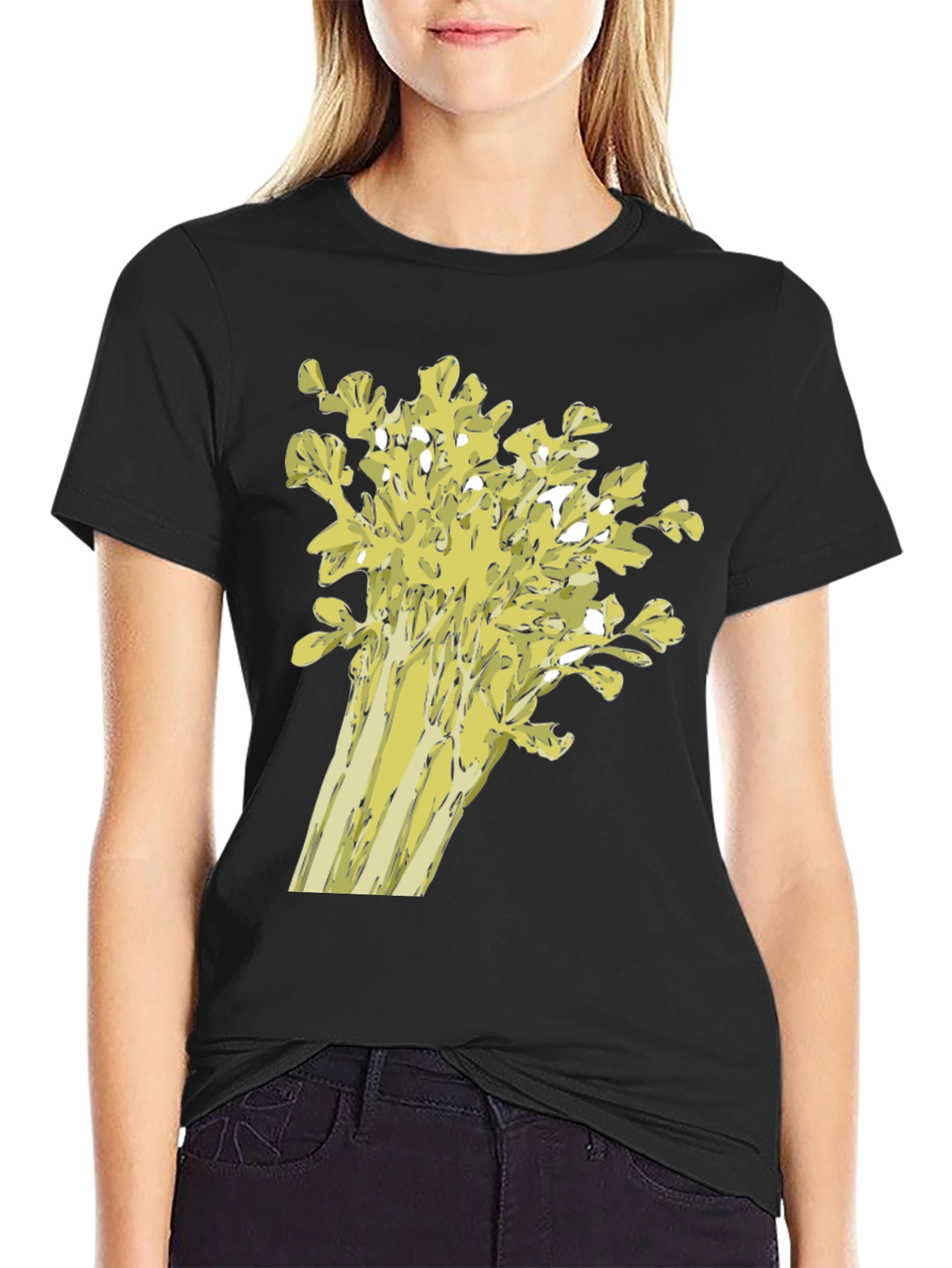 Black Celery Graphic Tee - Quirky & Fun! view 2