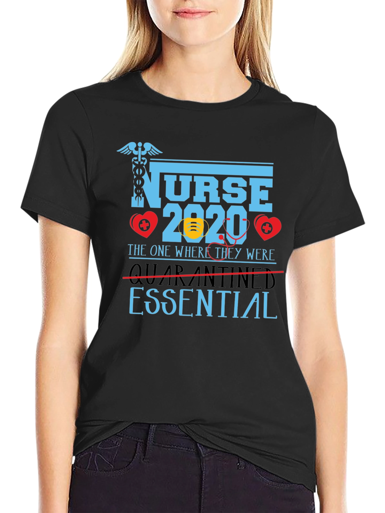 Black Nurse Essential 2020 T-Shirt view 2