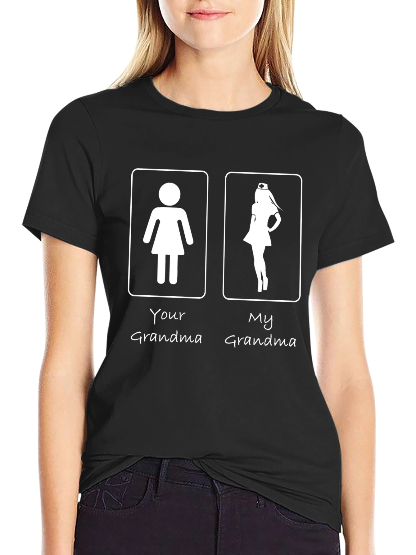 Black Funny "My Grandma" Graphic T-Shirt view 2