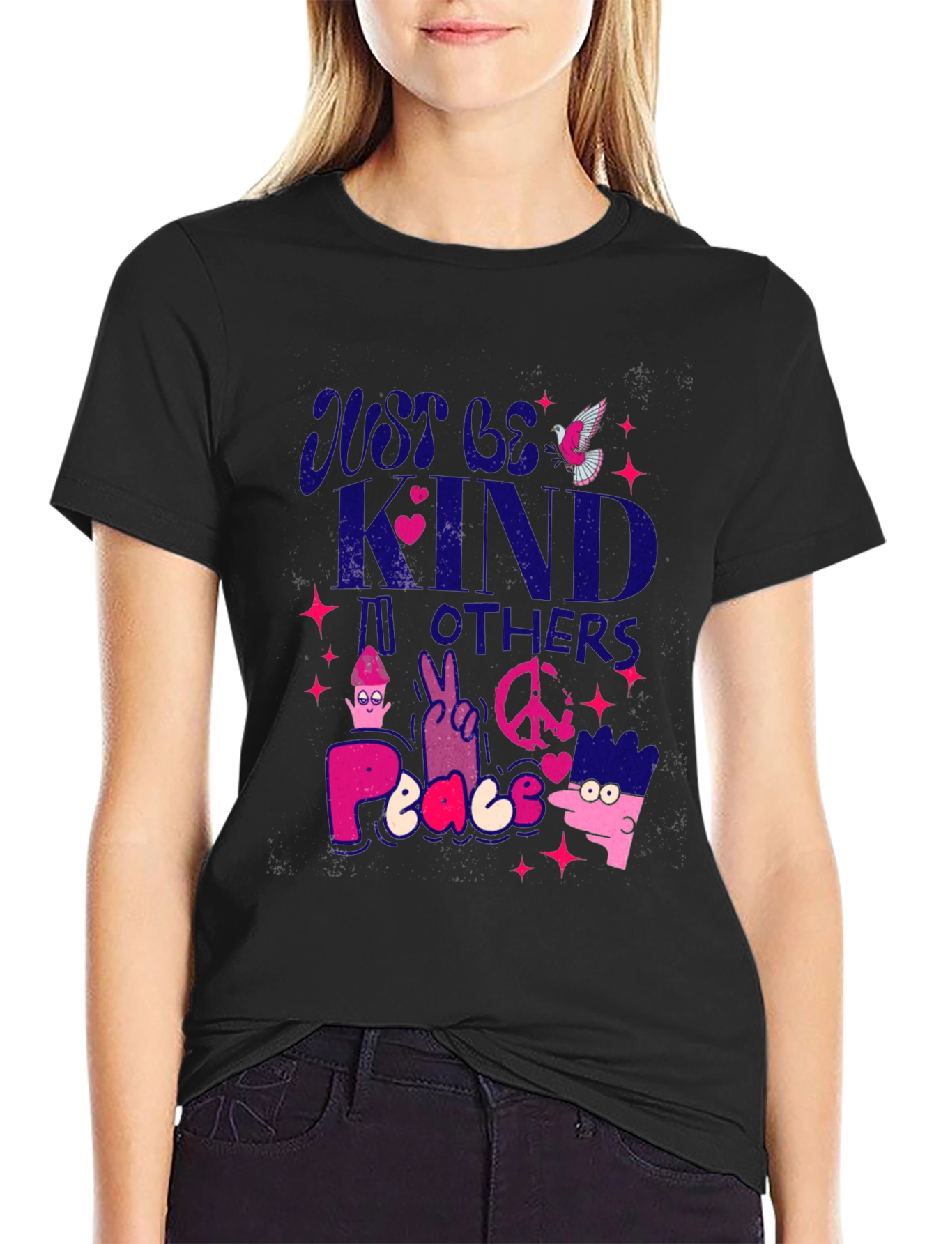 Black Just Be Kind to Others Graphic Tee view 2