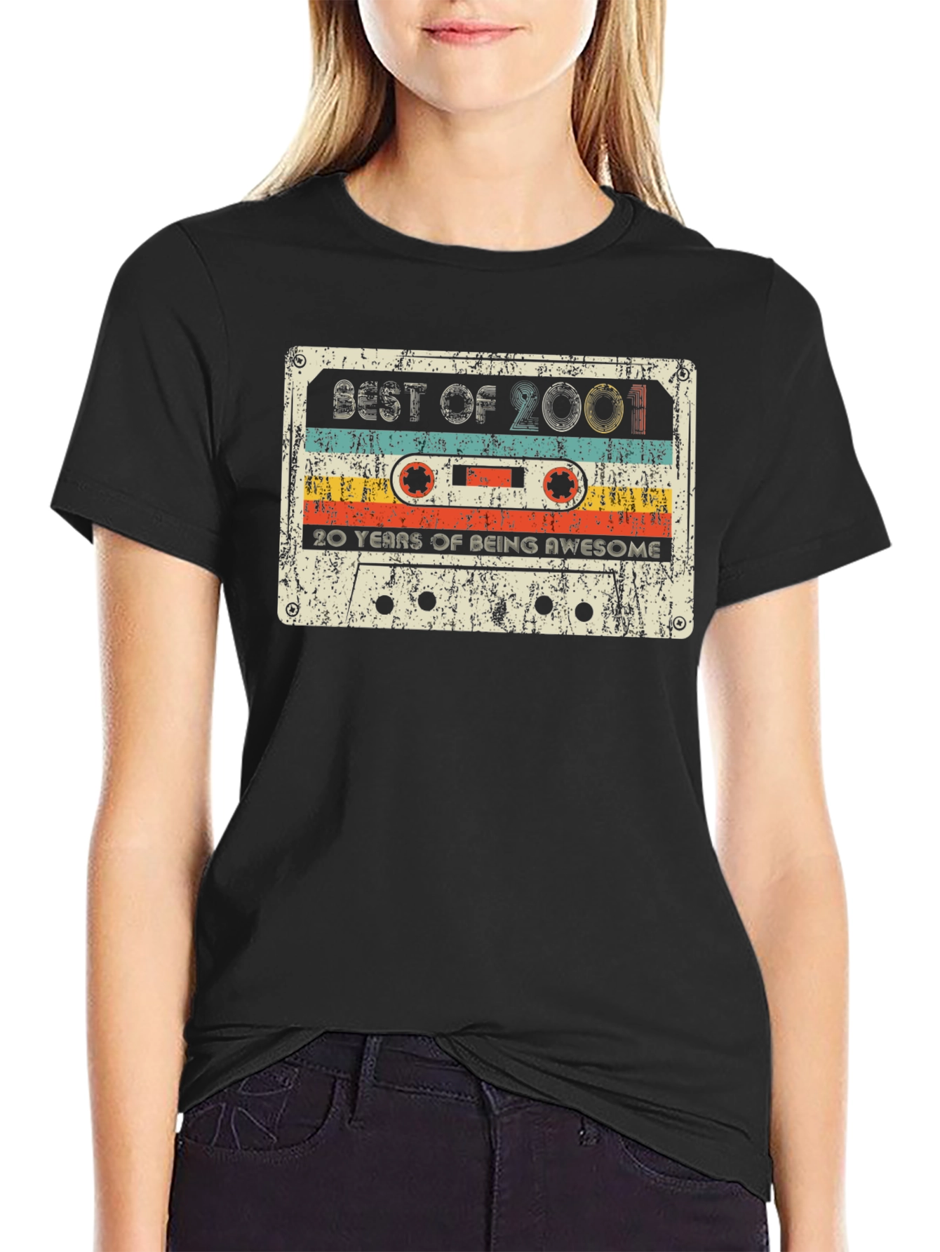Black Best of 2001: Retro Cassette T-Shirt view 2